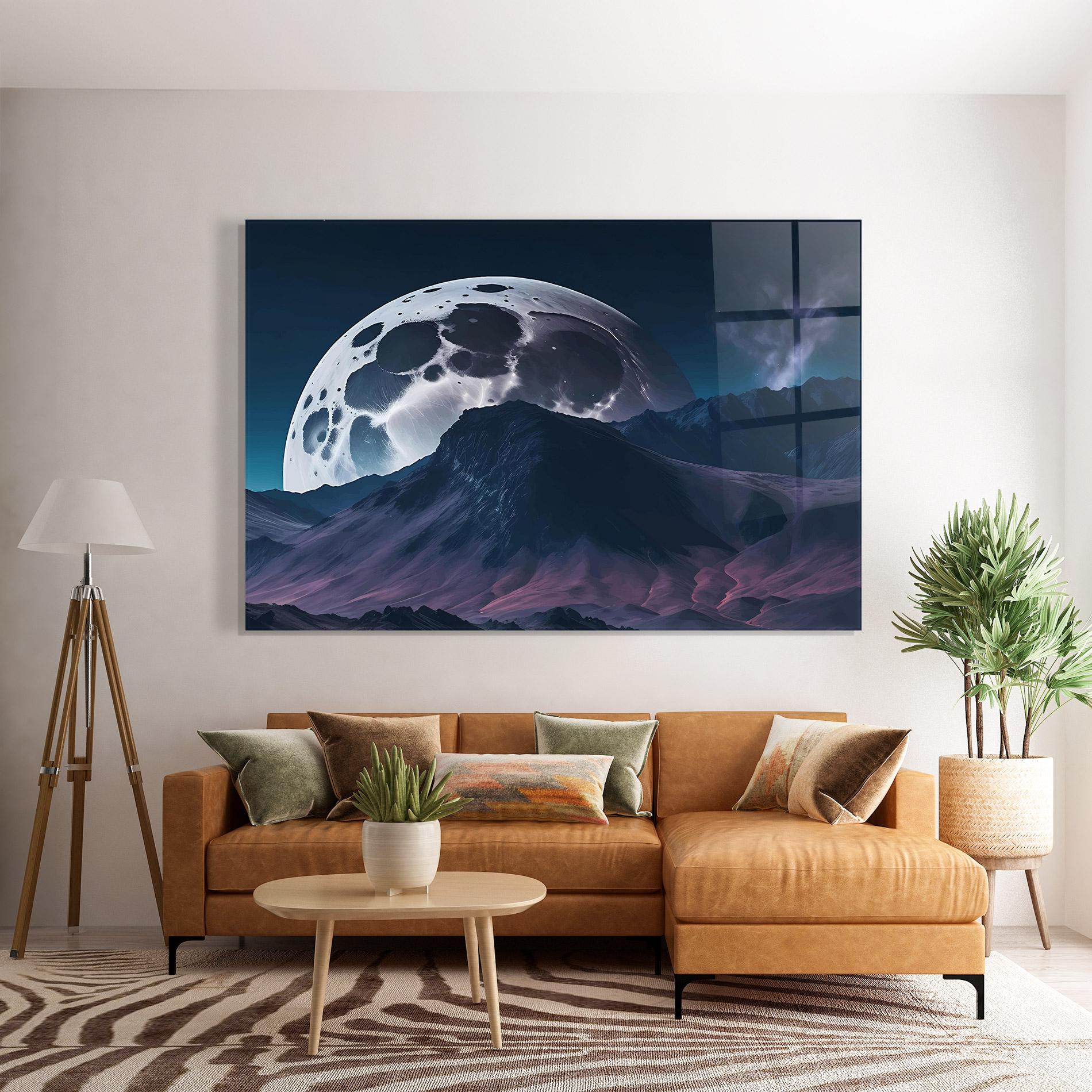 Стъклена картина Full Moon Smoke mockup 7