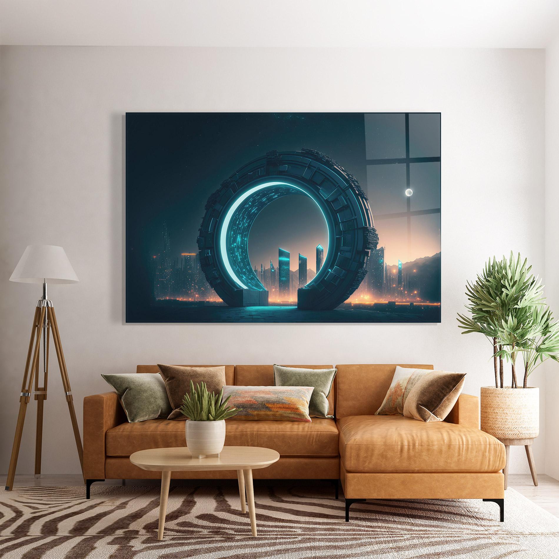 Стъклена картина Future Portal mockup 7