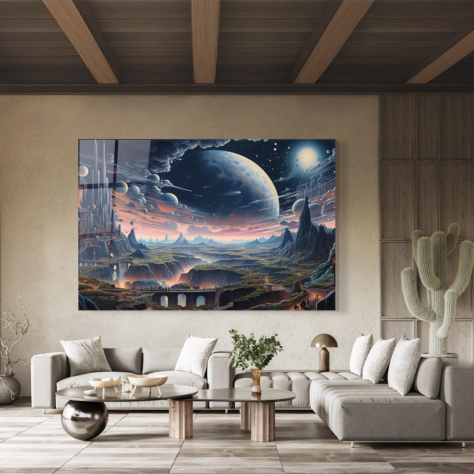 Стъклена картина Celestial Chronicler mockup 8