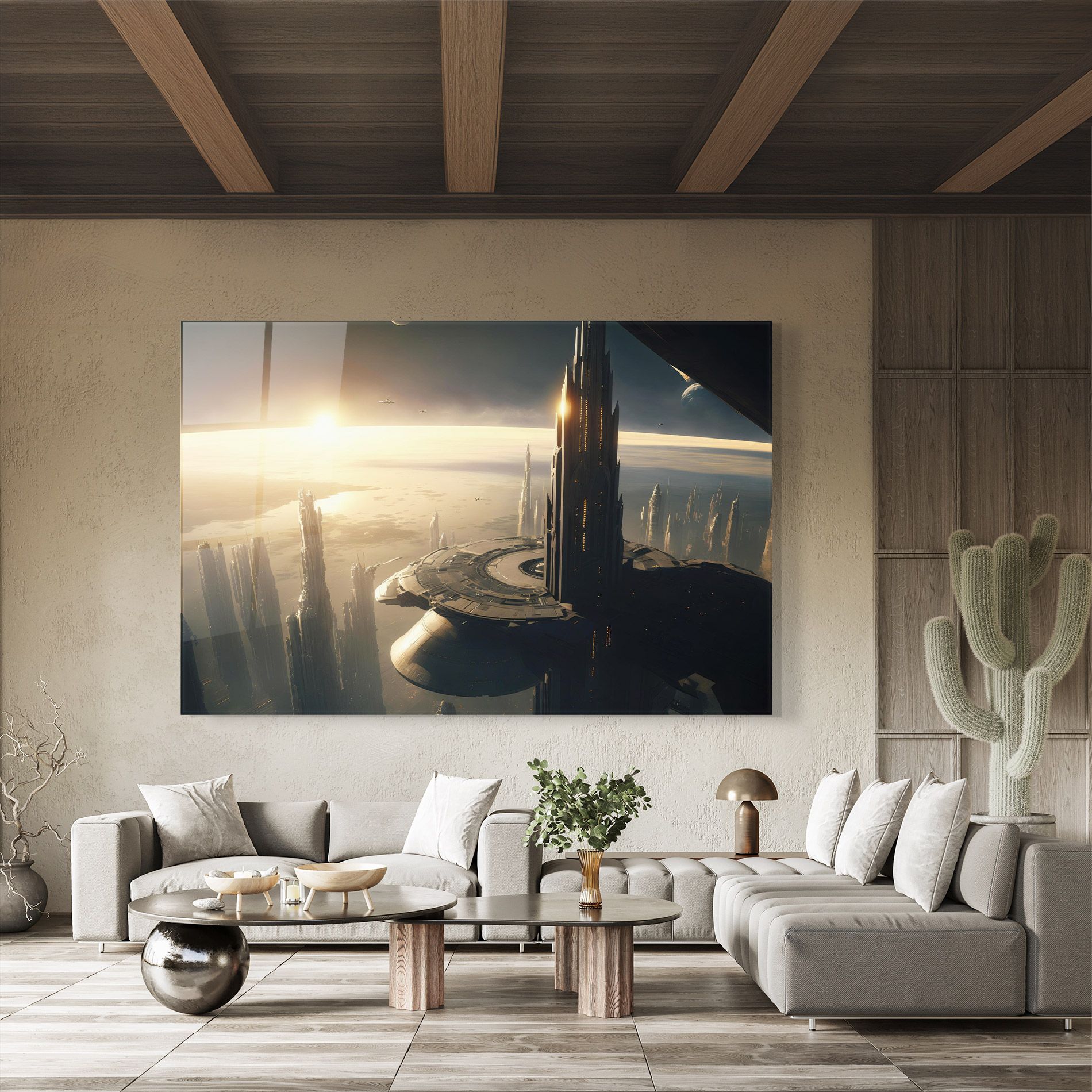 Fantasy Futuristic Cityscape mockup 8