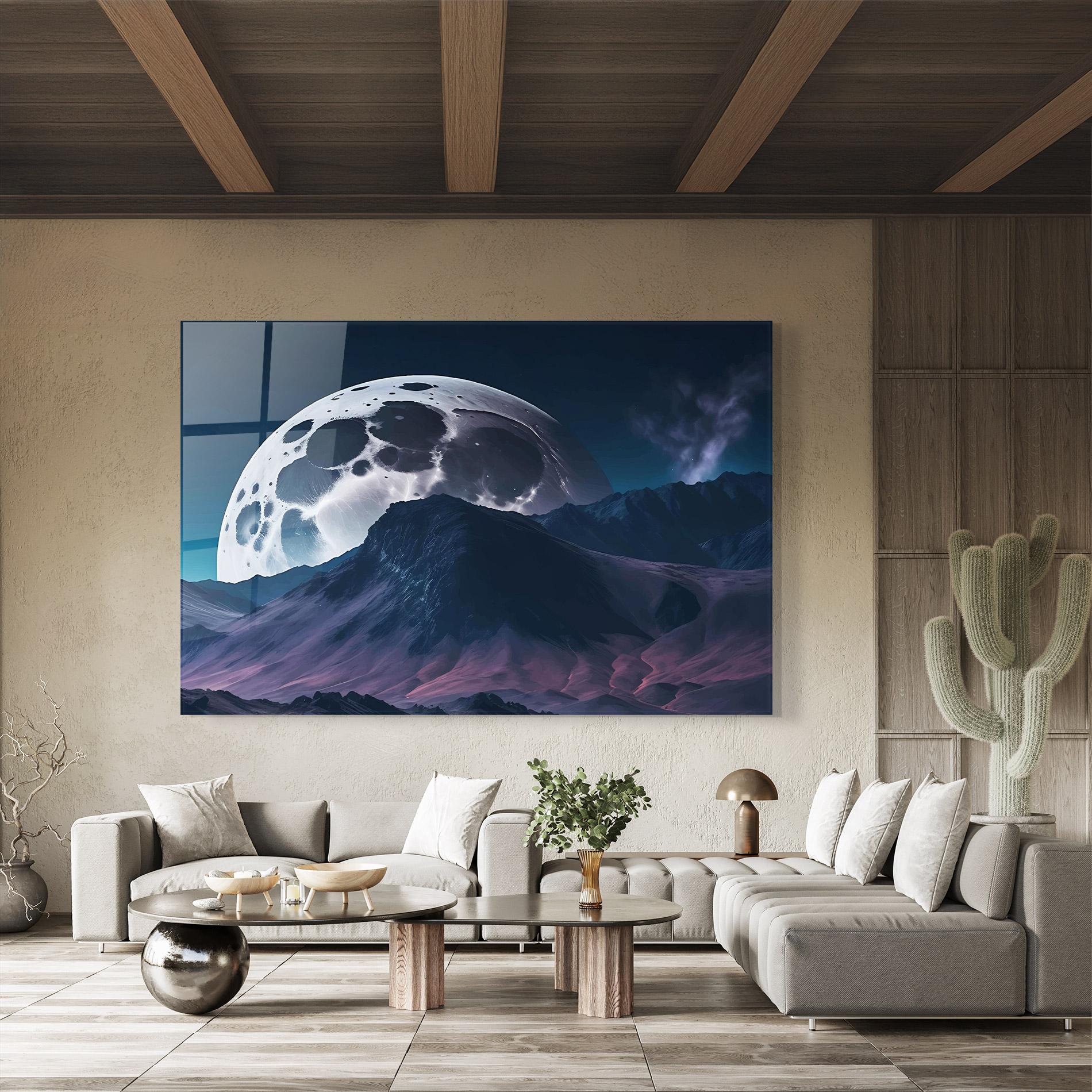 Стъклена картина Full Moon Smoke mockup 8