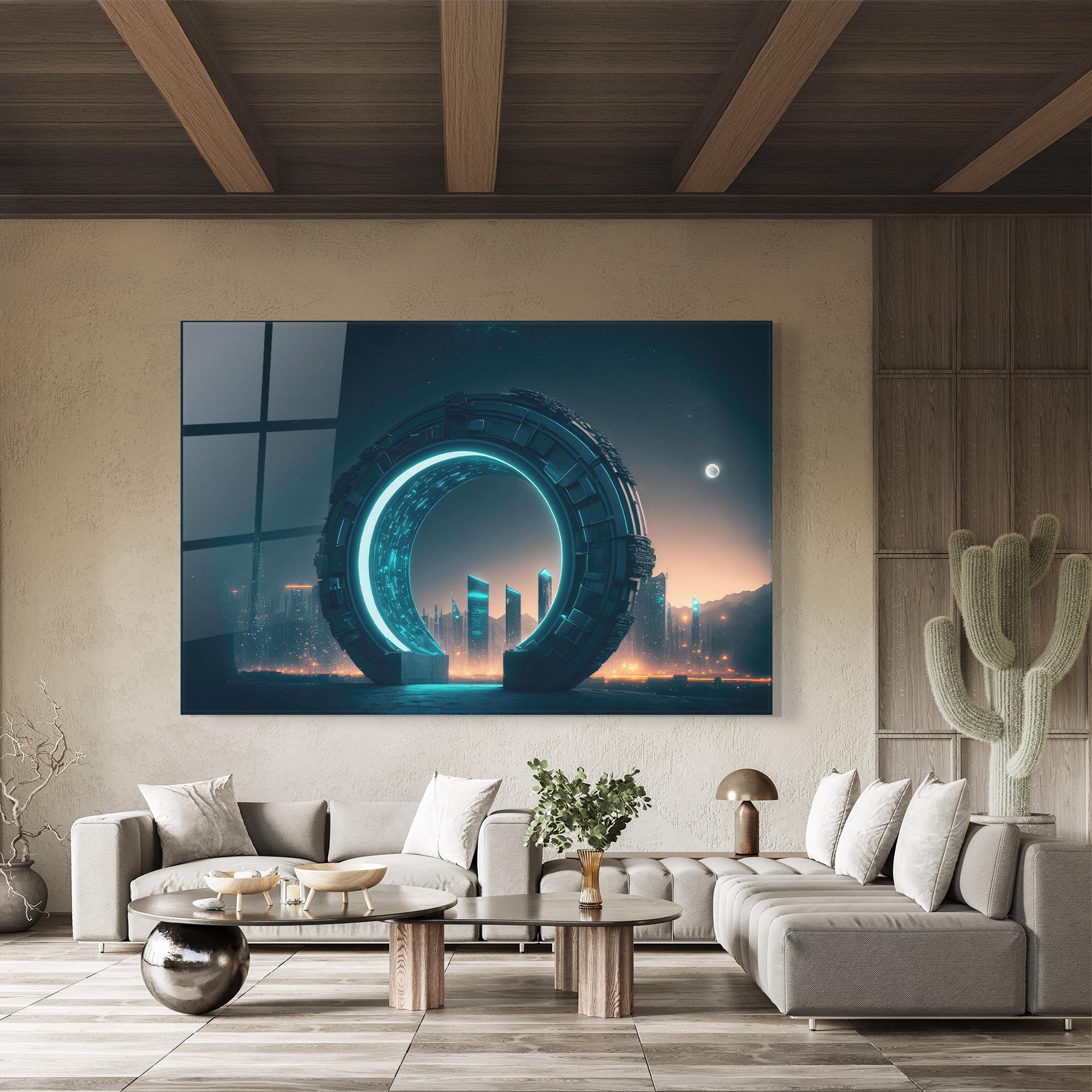 Стъклена картина Future Portal mockup 8