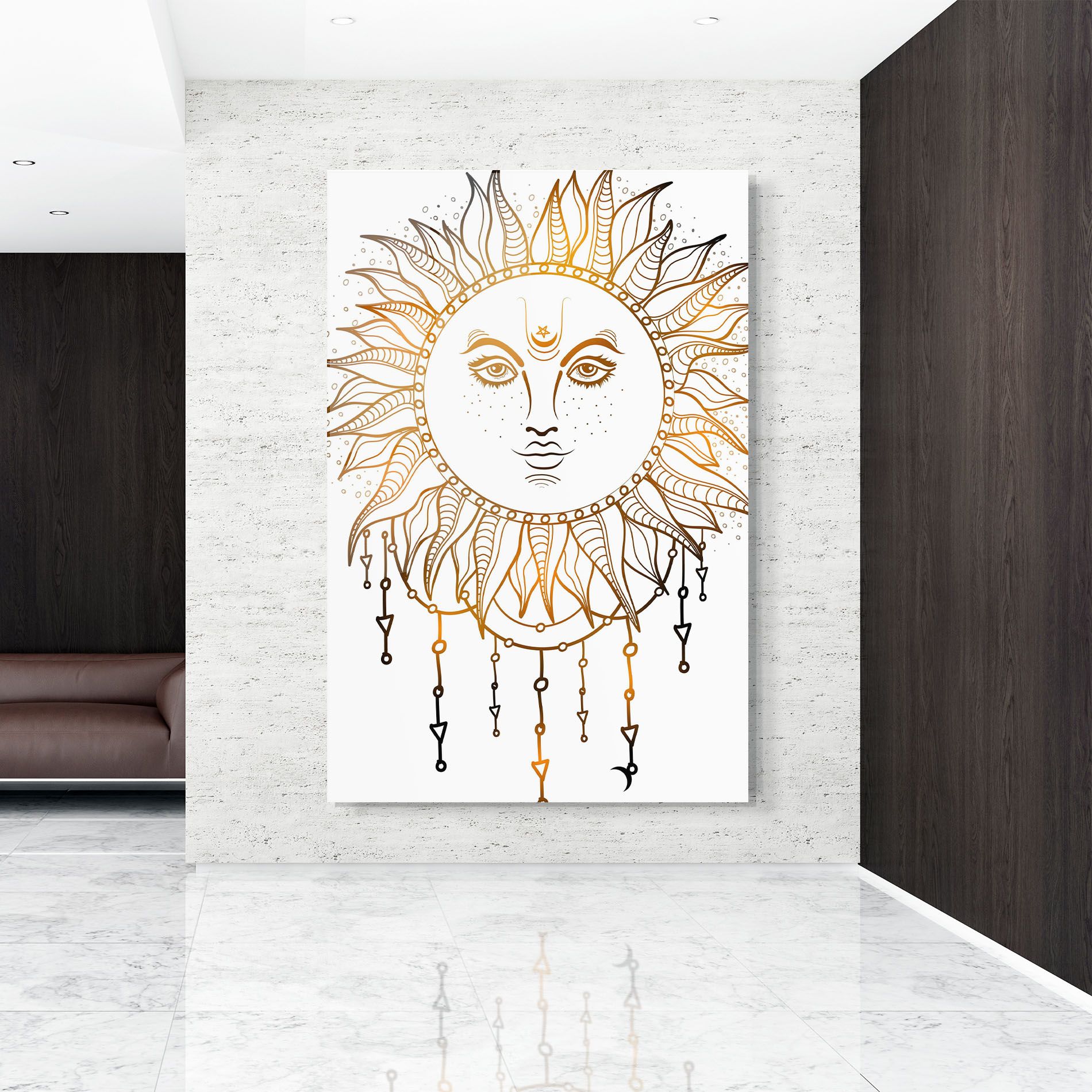 Gold Sun Face mockup 9