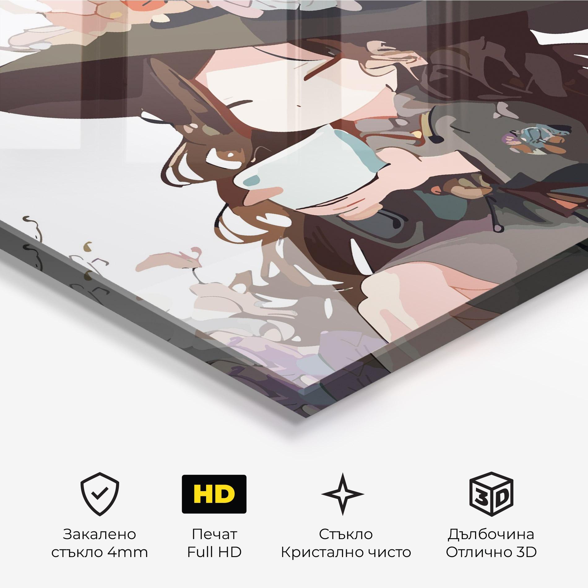 Стъклена картина Cute Witch mockup 3