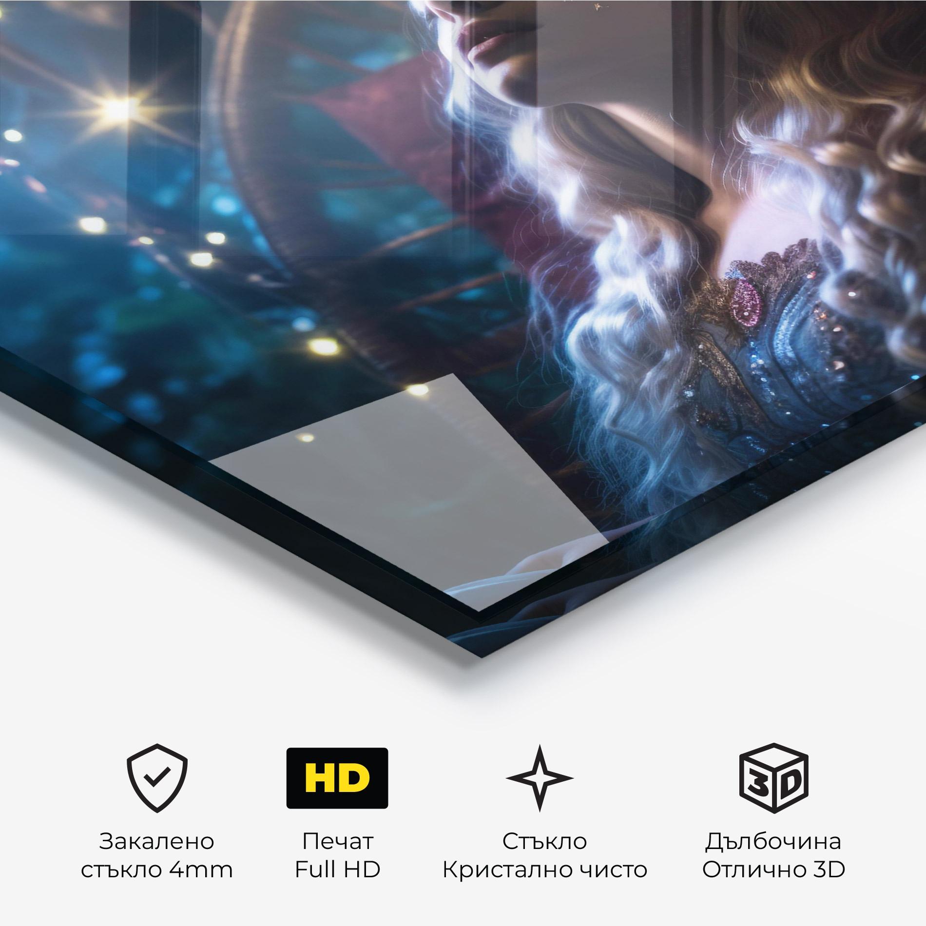 Стъклена картина Witch Sleeping mockup 3