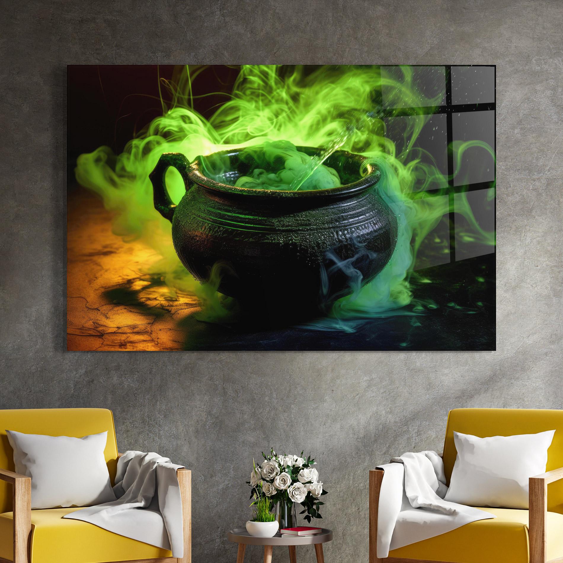 Стъклена картина Green Portion mockup 4