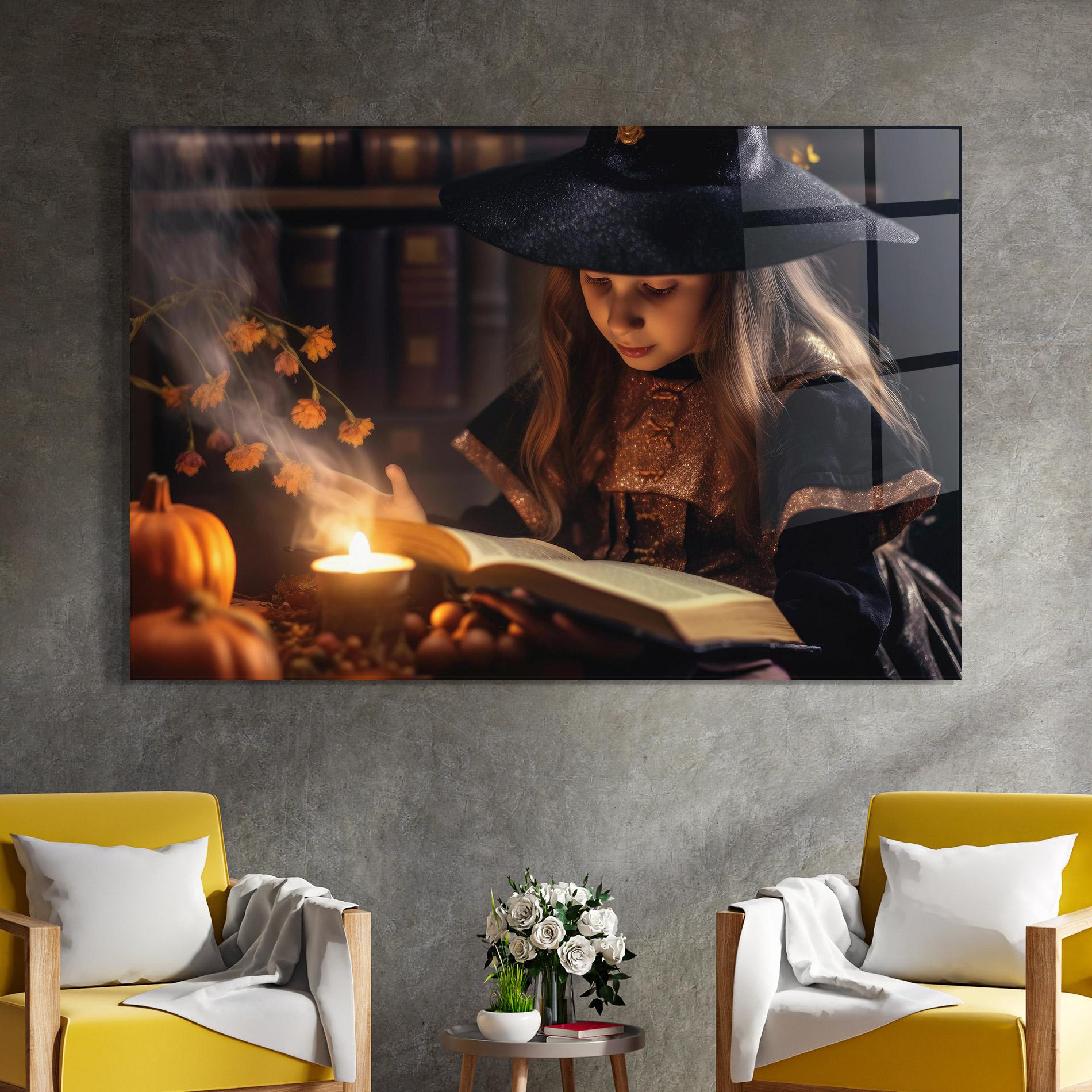 Стъклена картина Little Witch mockup 4