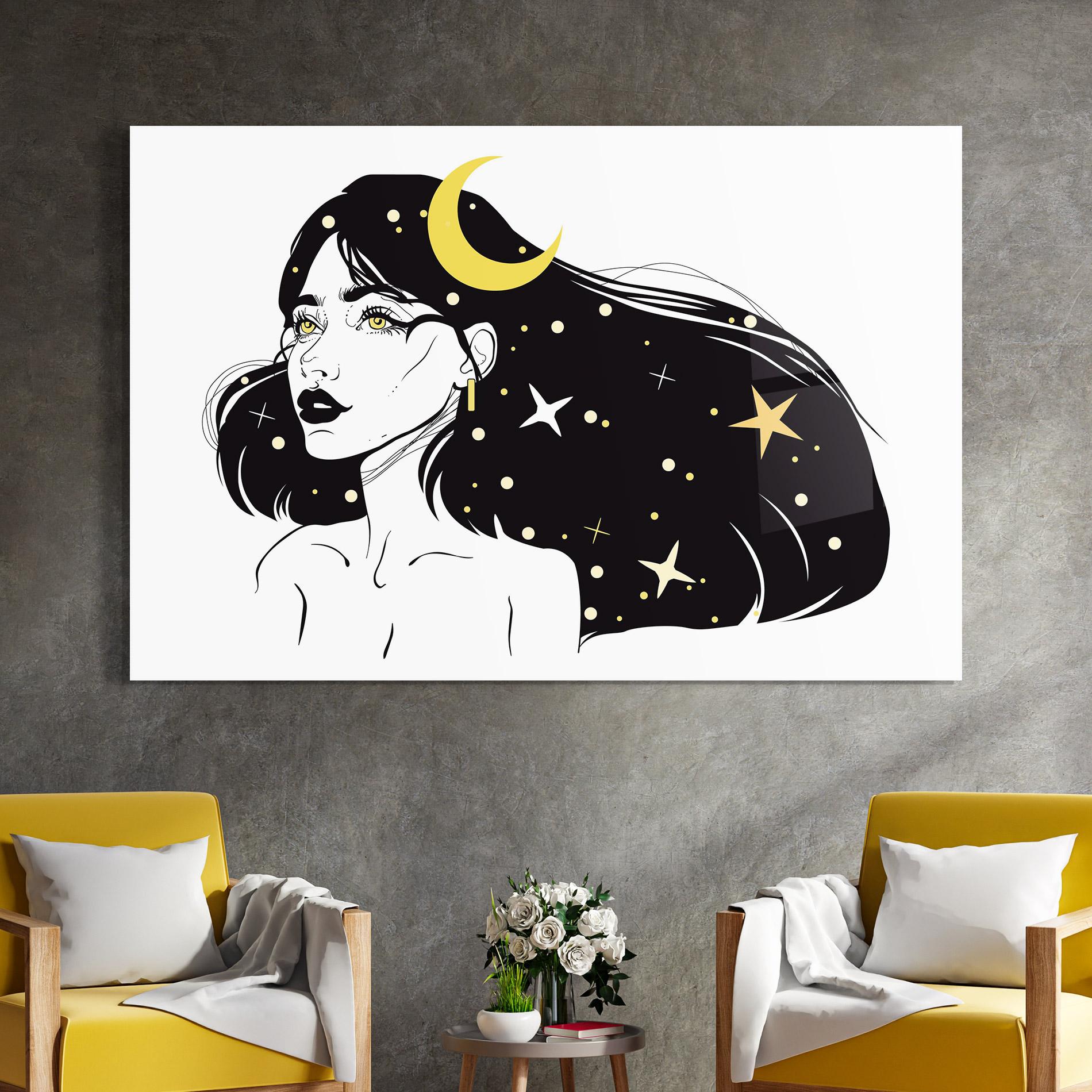 Стъклена картина Night Witch mockup 4