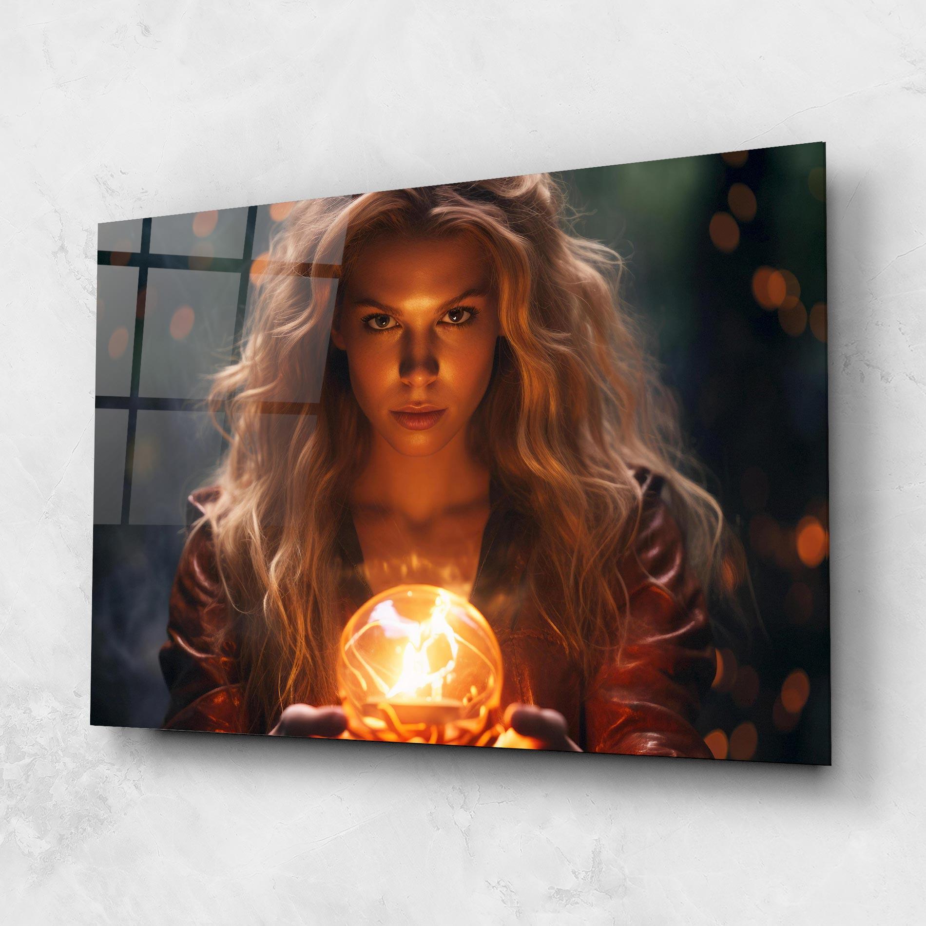Стъклена картина Beautiful Woman Witch mockup 1