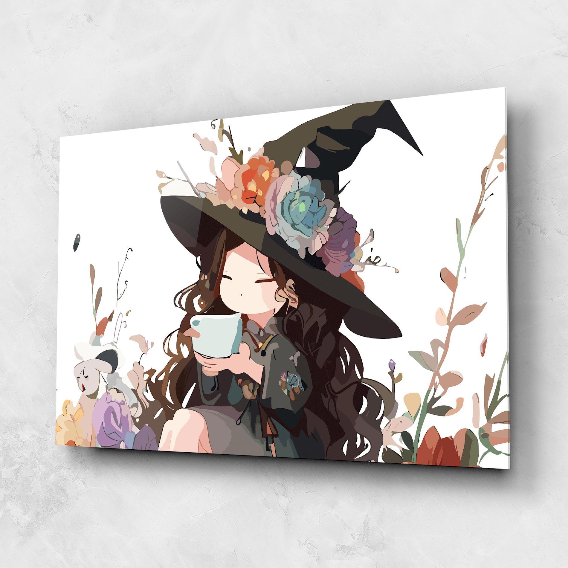 Стъклена картина Cute Witch mockup 1