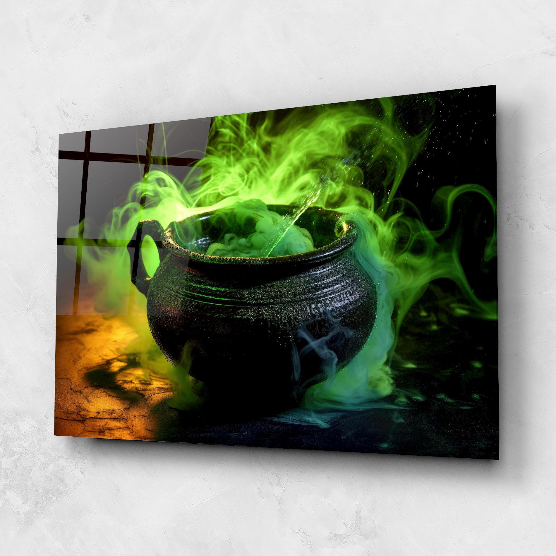 Стъклена картина Green Portion mockup 1