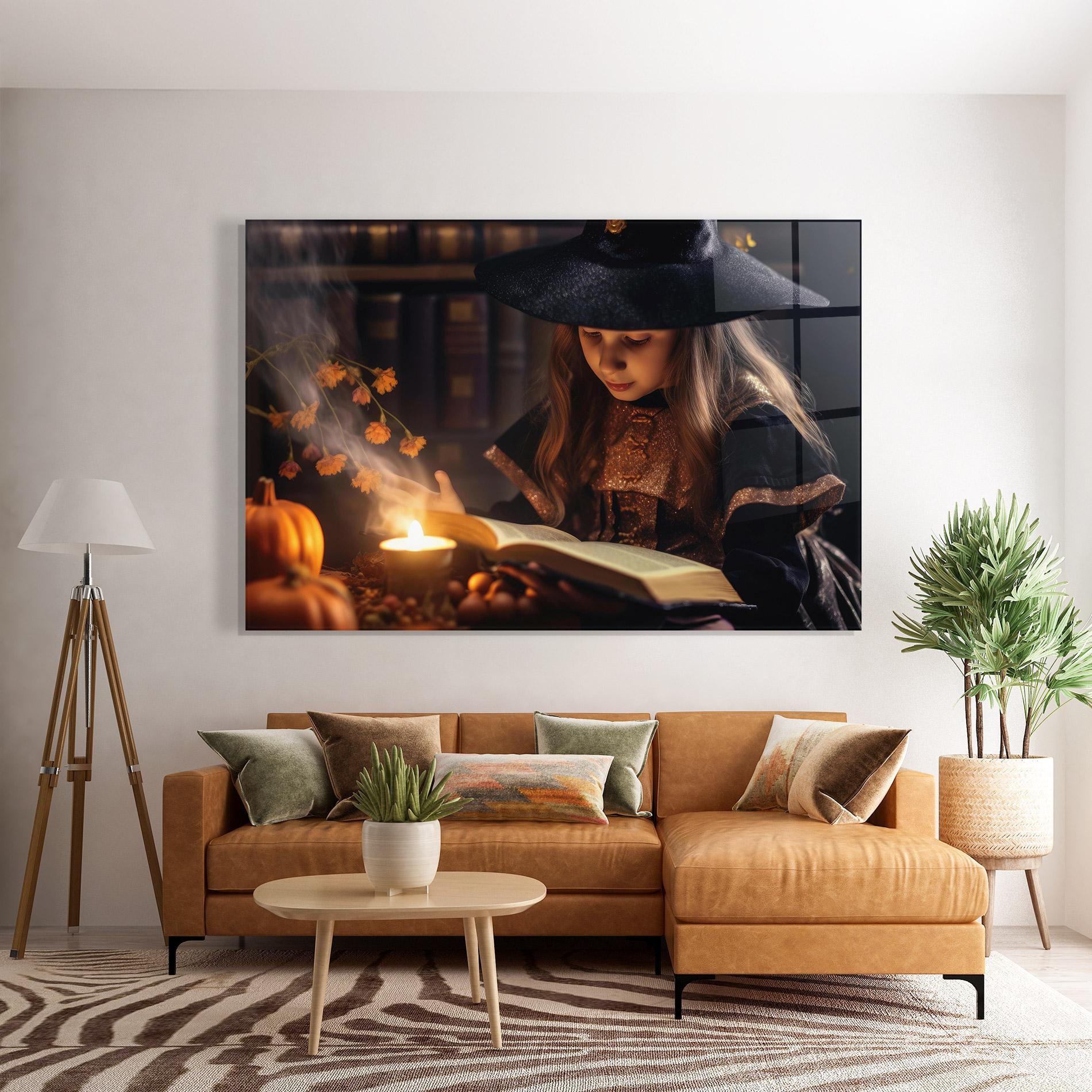 Стъклена картина Little Witch mockup 7