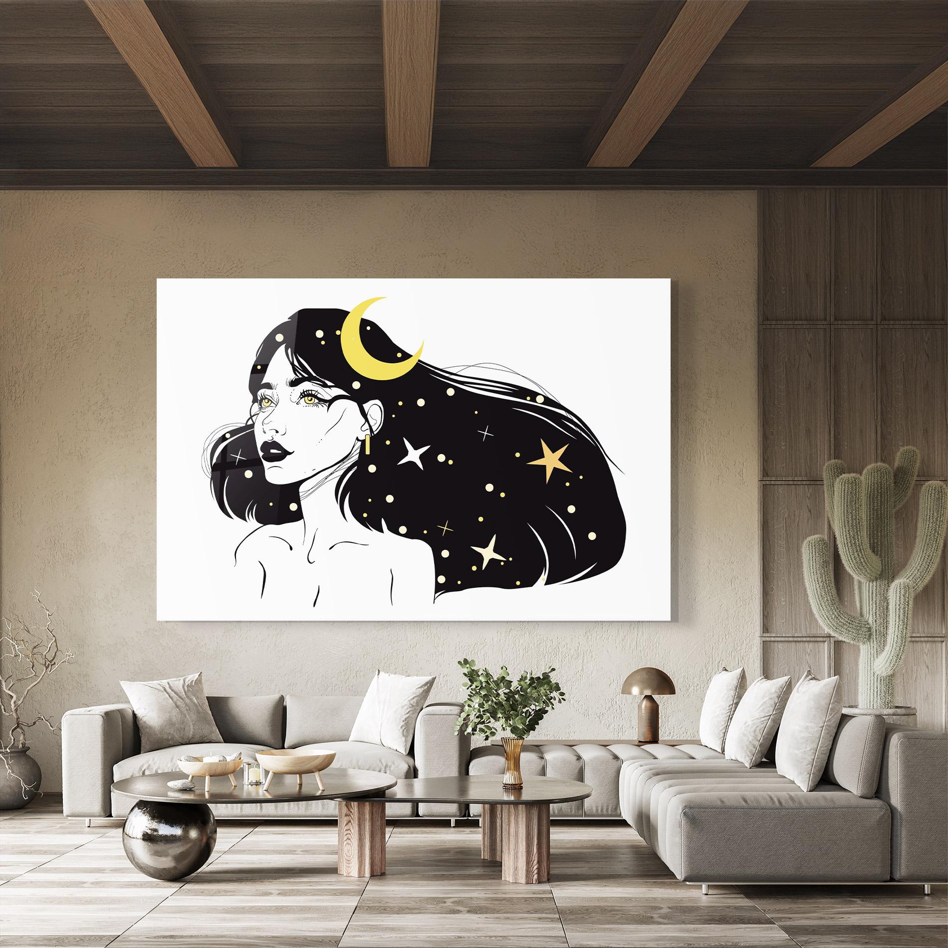 Стъклена картина Night Witch mockup 8