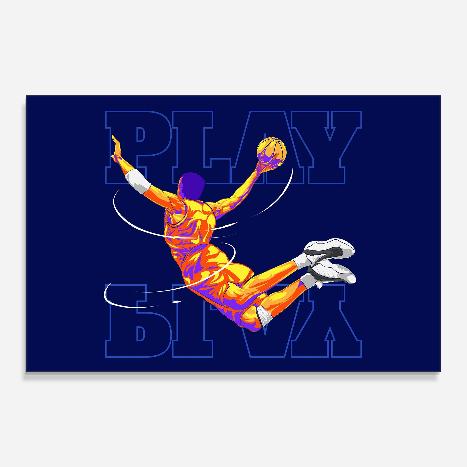 Стъклена картина Basketball Blue mockup 0