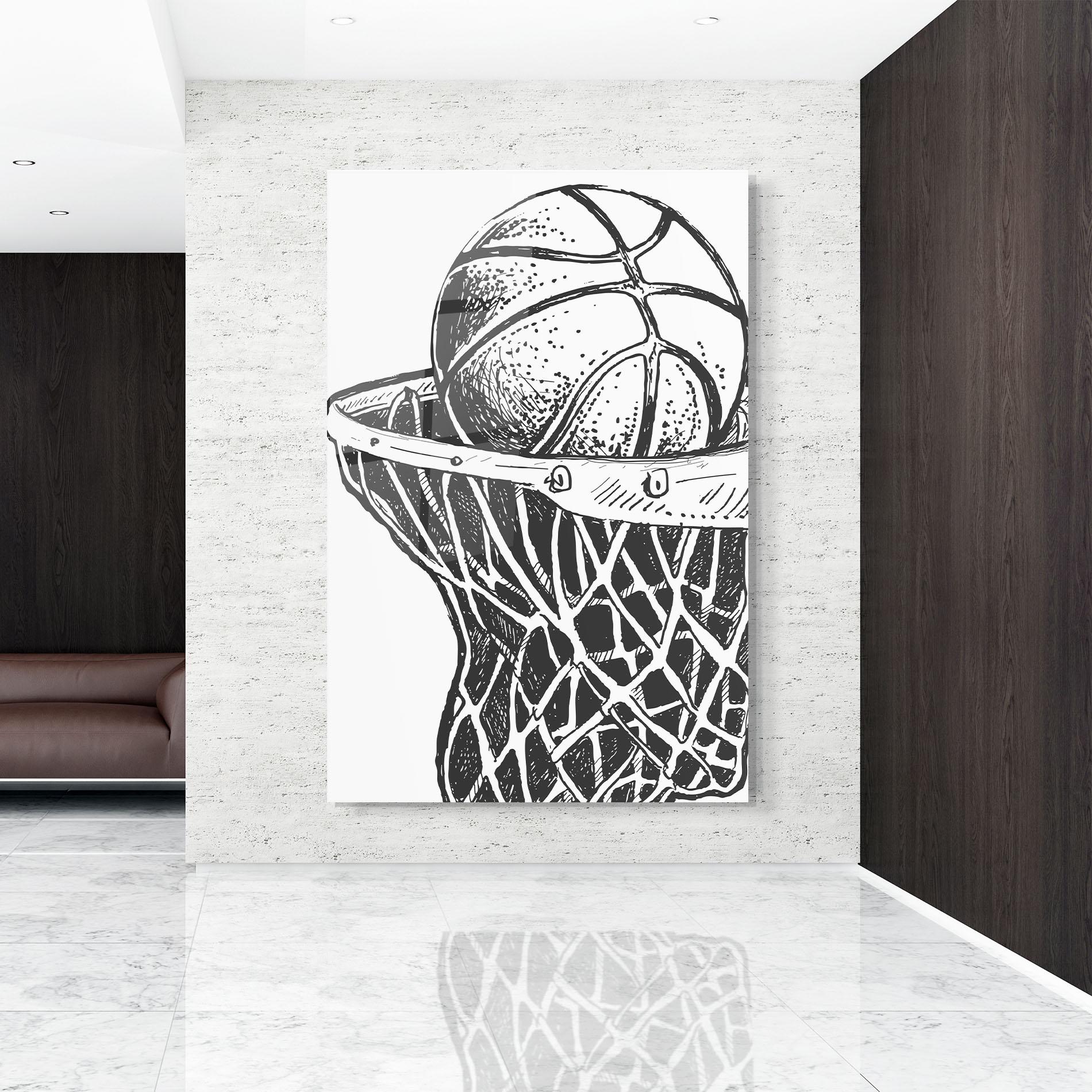Стъклена картина Basketball Grey Hoop mockup 9