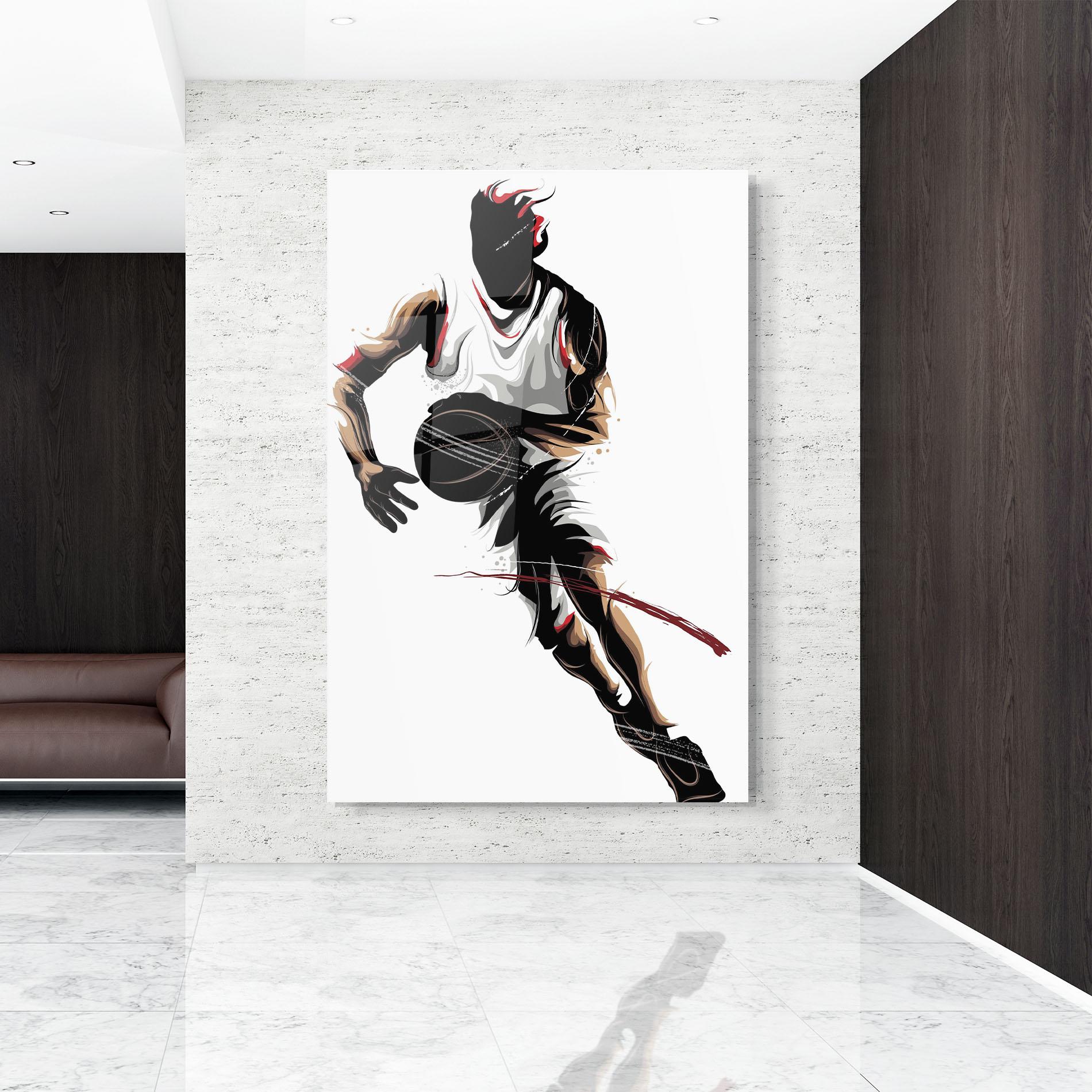 Стъклена картина Dribbling Run mockup 9