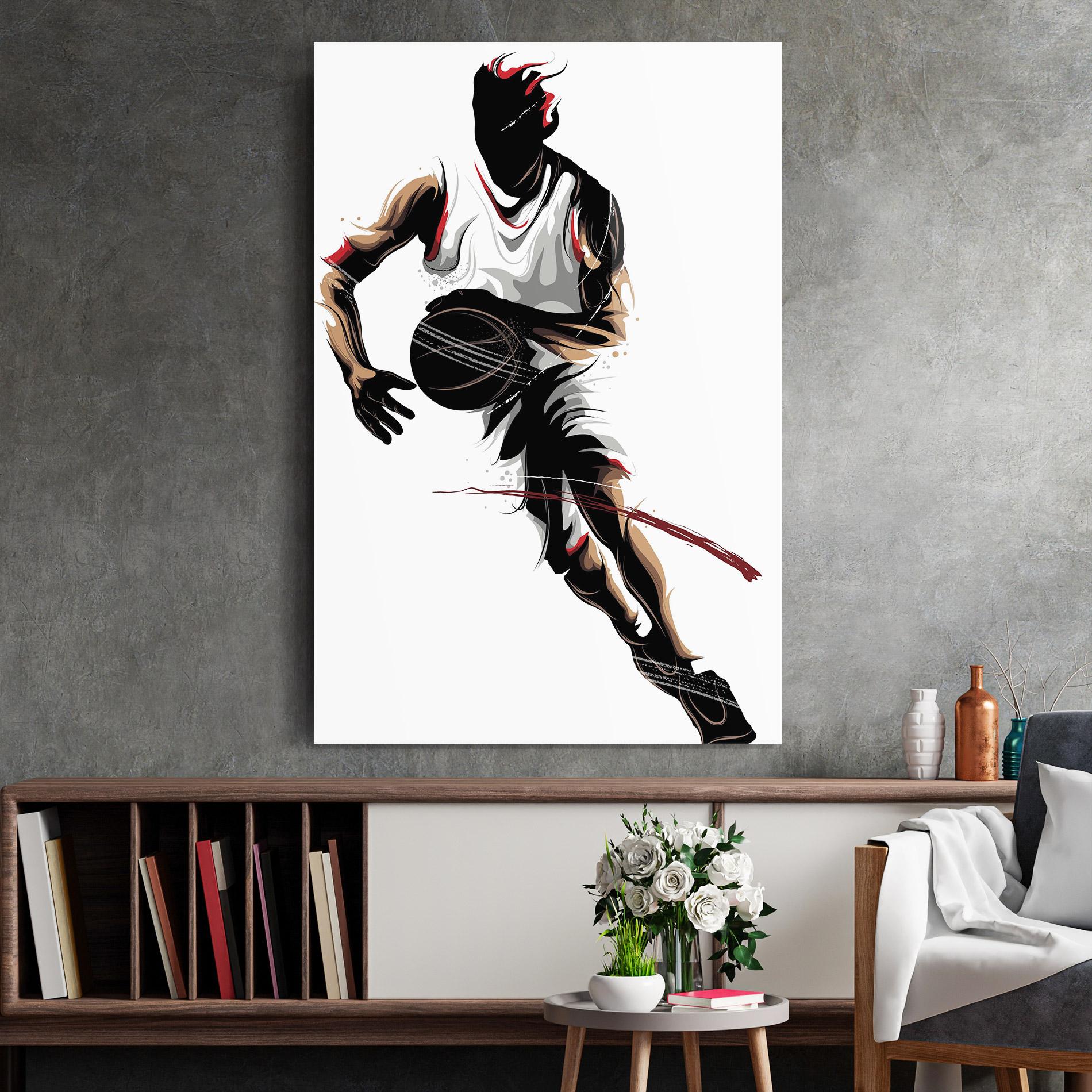 Стъклена картина Dribbling Run mockup 2