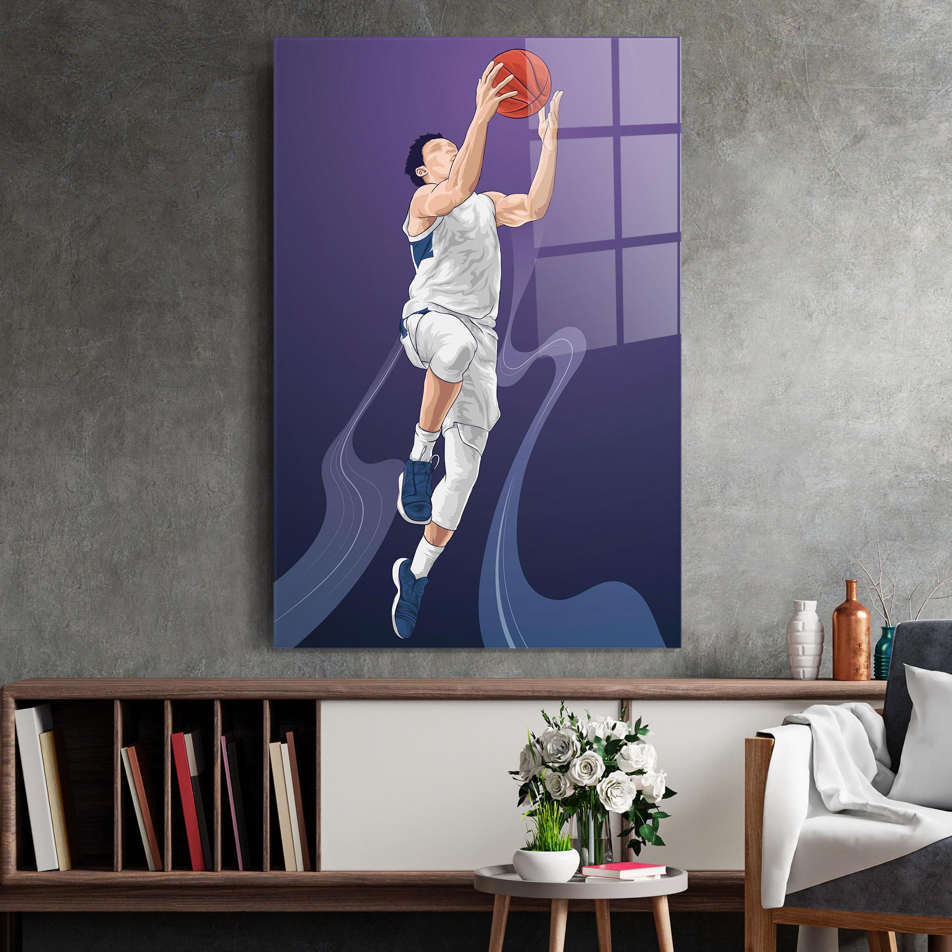 Стъклена картина Flying Player mockup 2