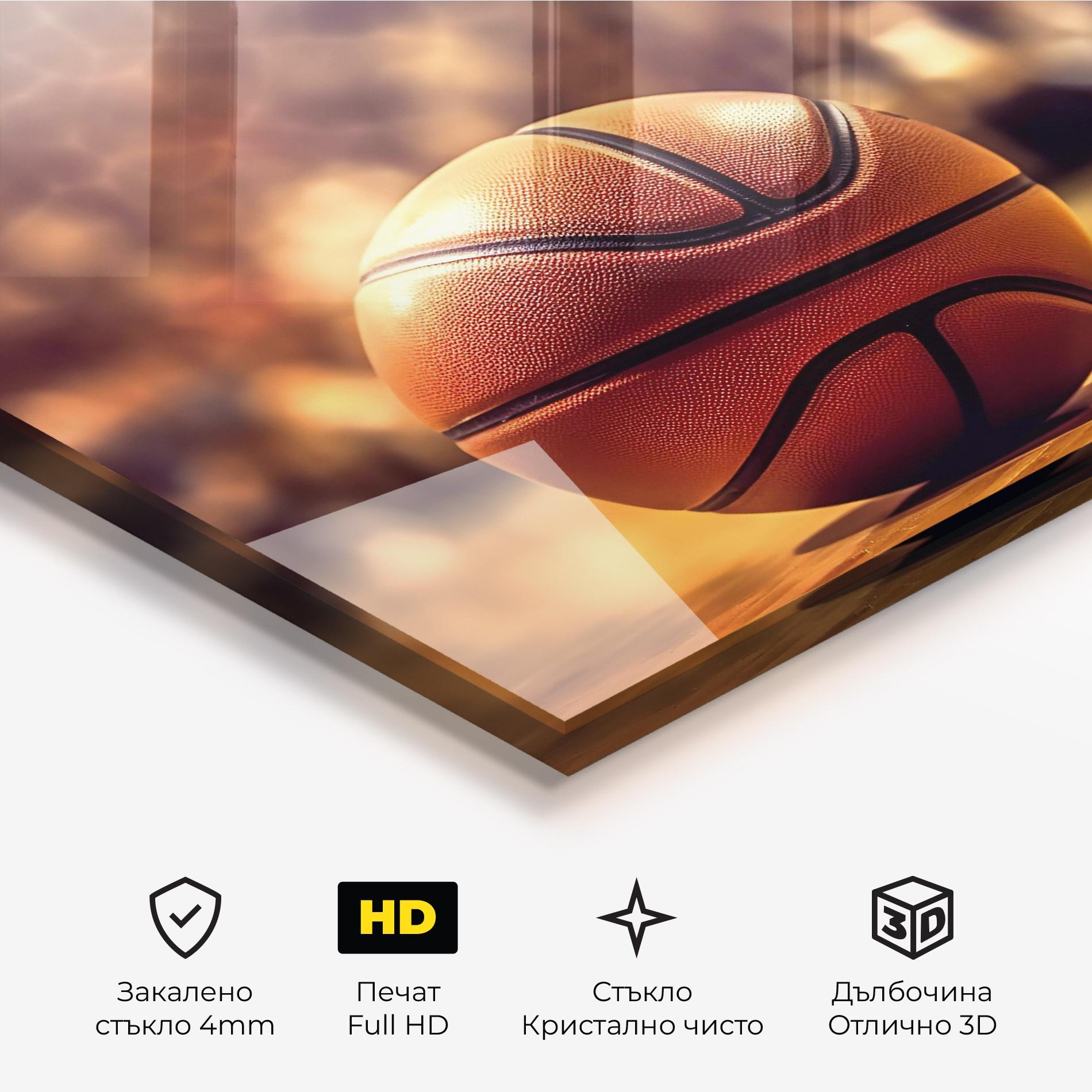 Стъклена картина Basketball Arena mockup 3