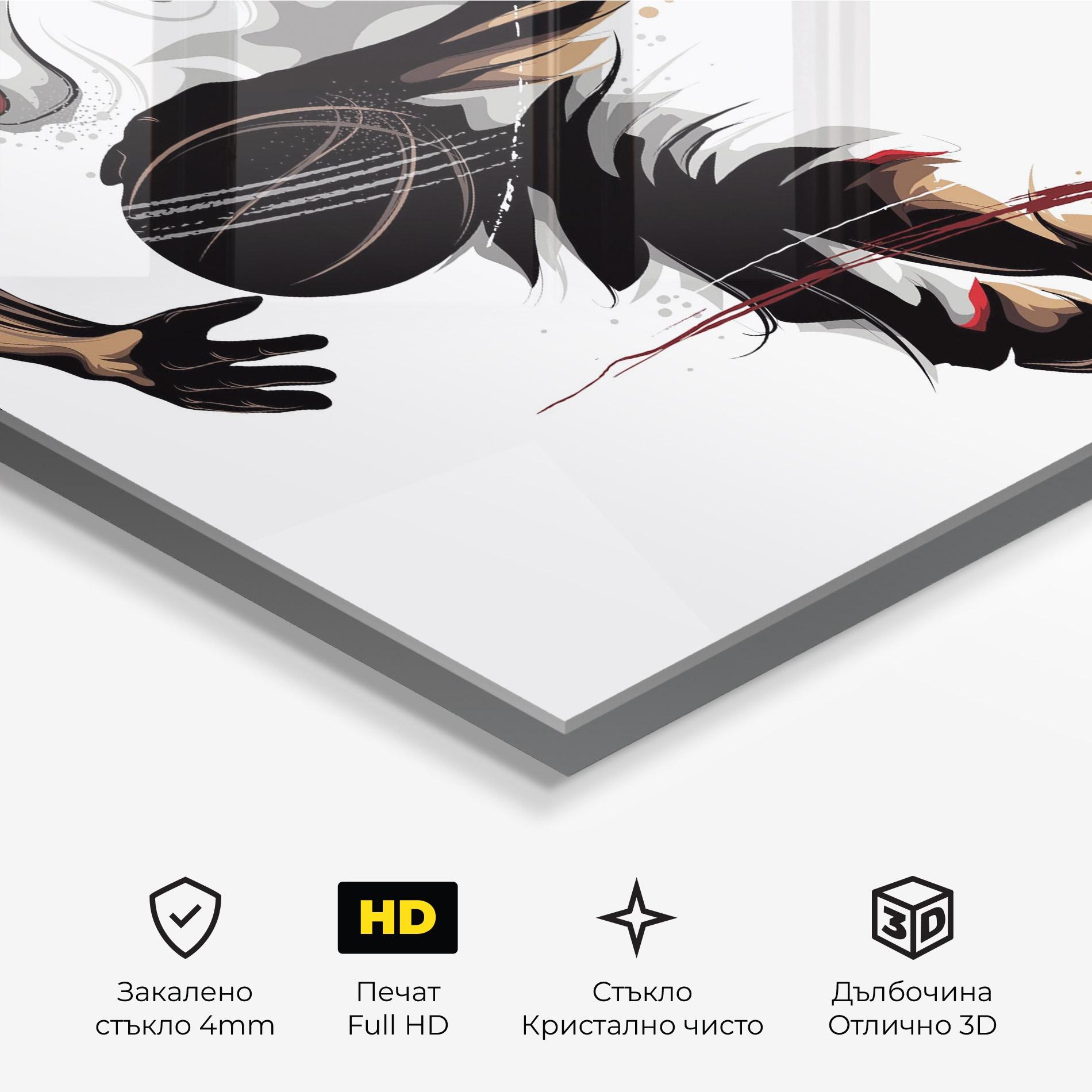 Стъклена картина Dribbling Run mockup 3