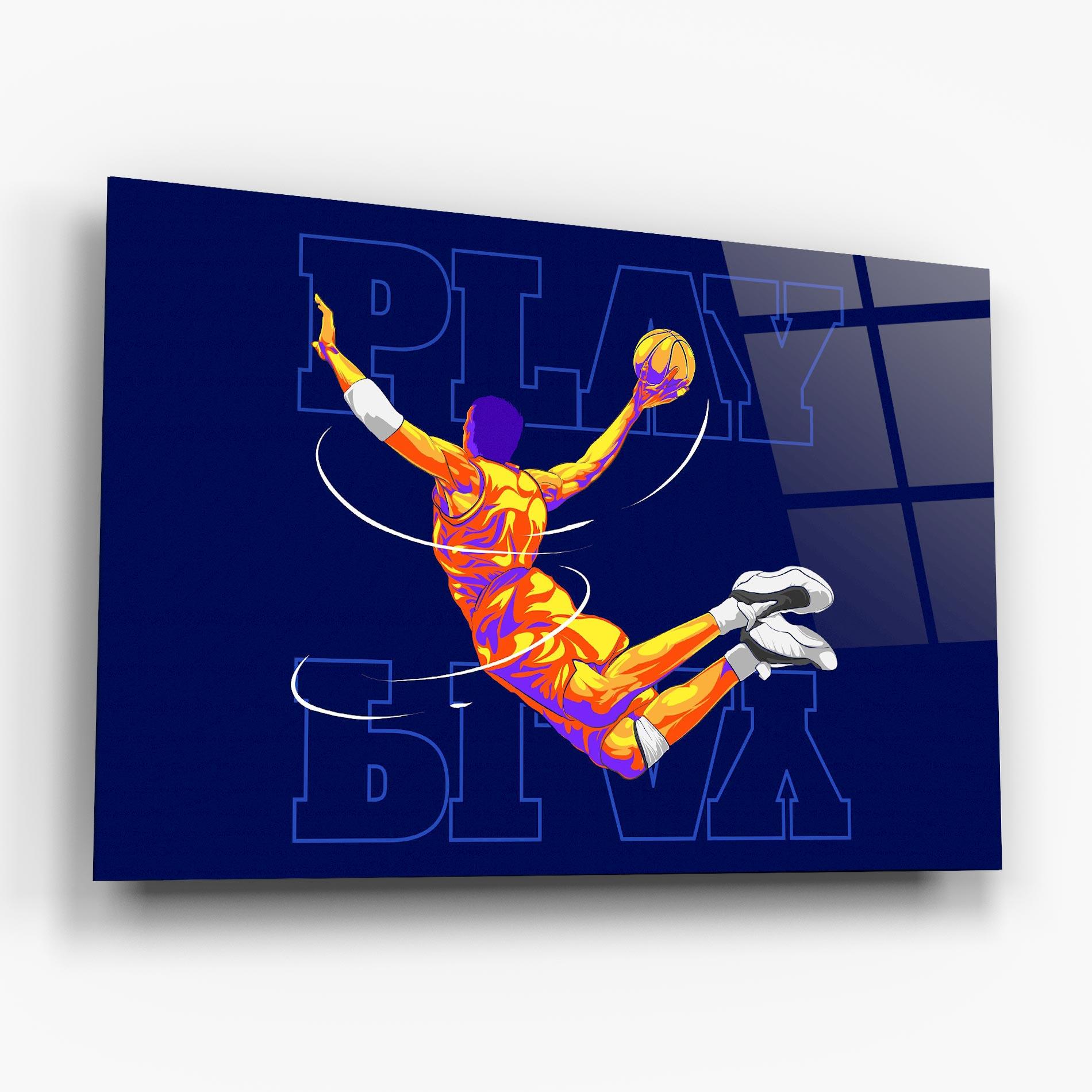 Стъклена картина Basketball Blue mockup 6
