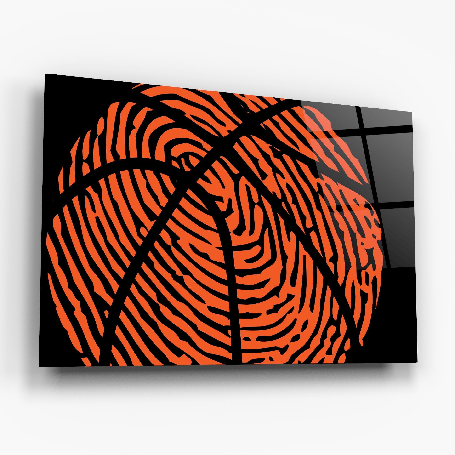 Стъклена картина Fingerprint Basketball mockup 6