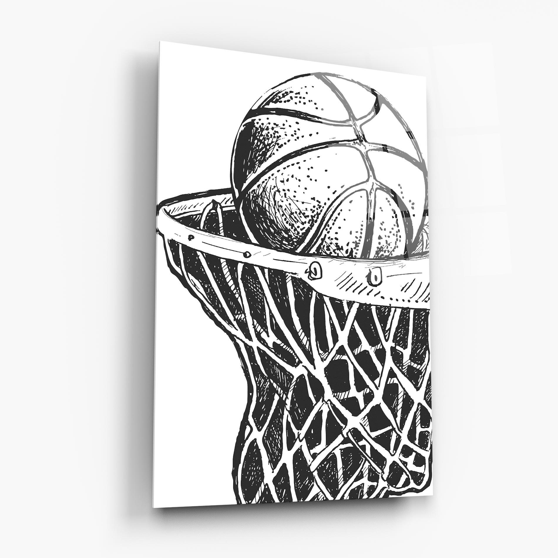 Стъклена картина Basketball Grey Hoop mockup 6