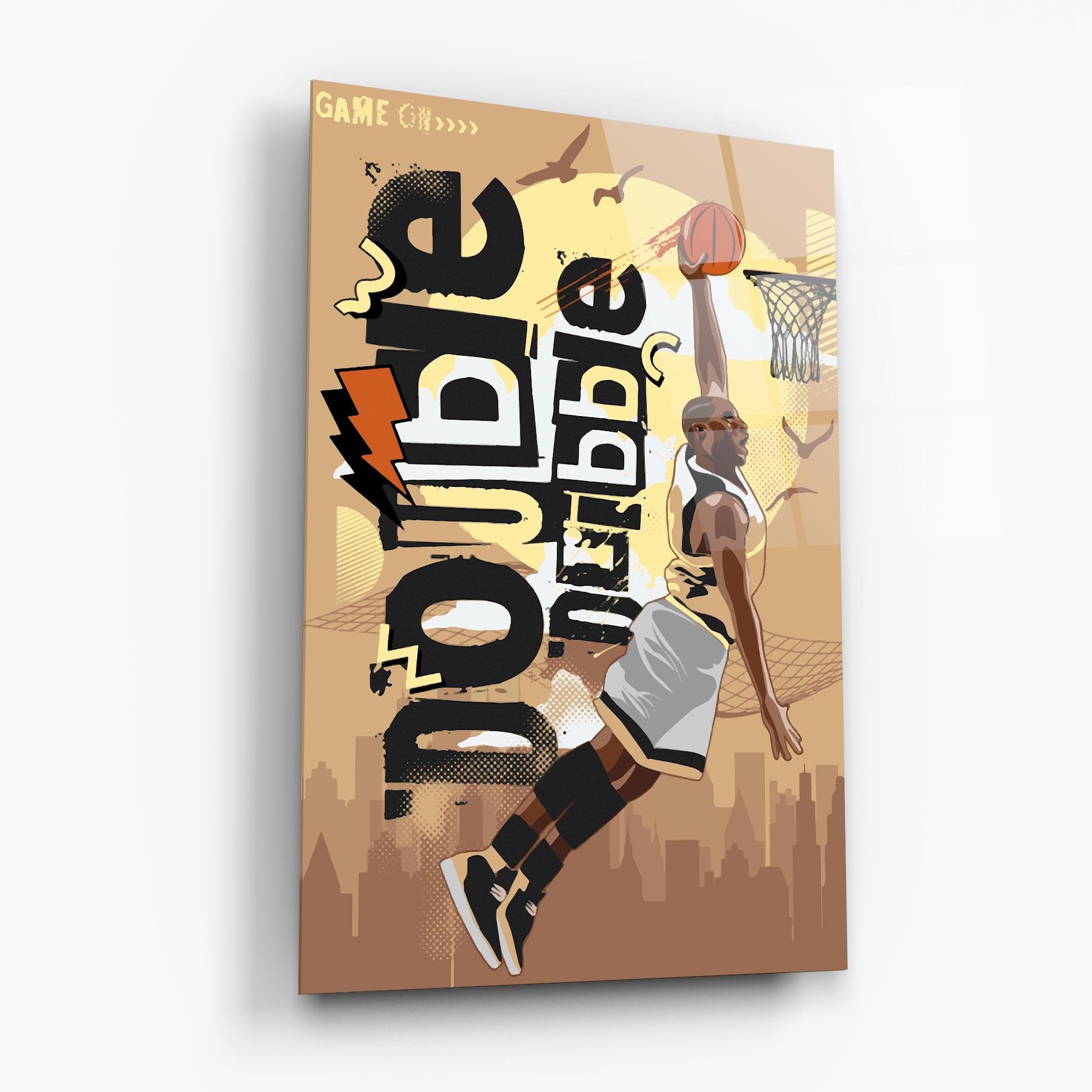 Стъклена картина Double Dribble mockup 6