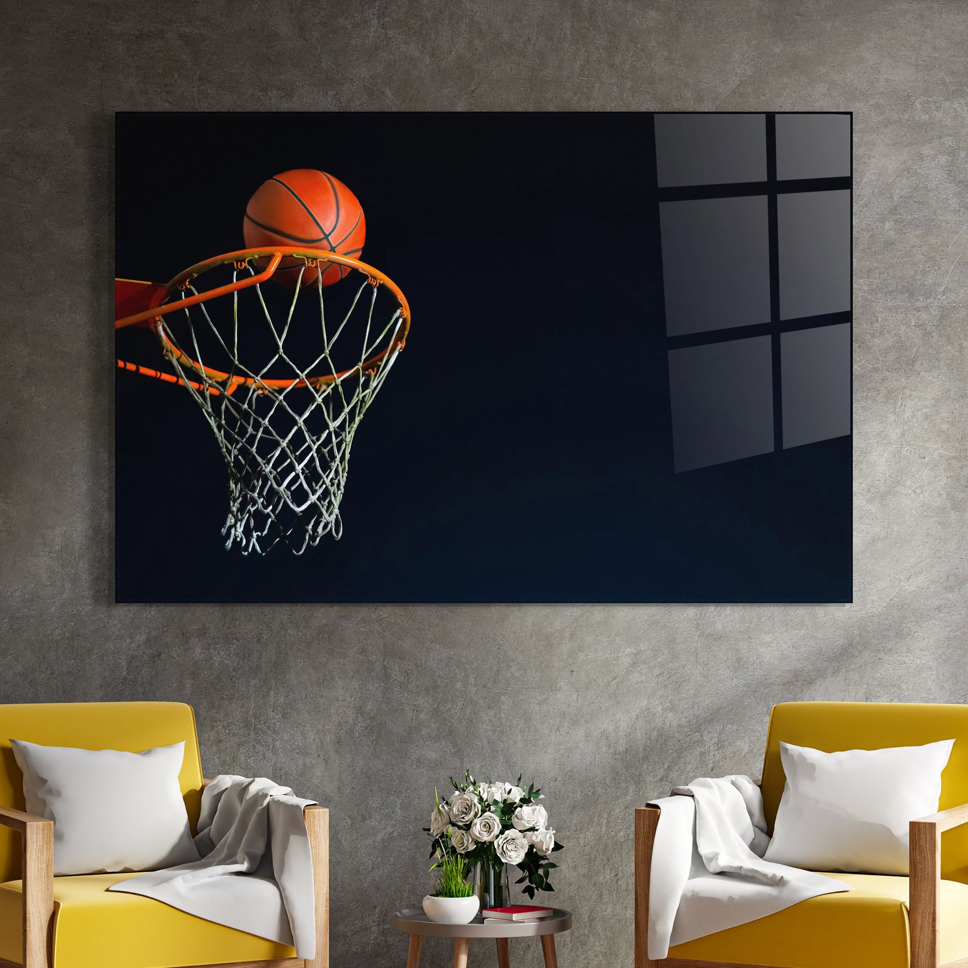 Basketball Hoop On Black mockup 4