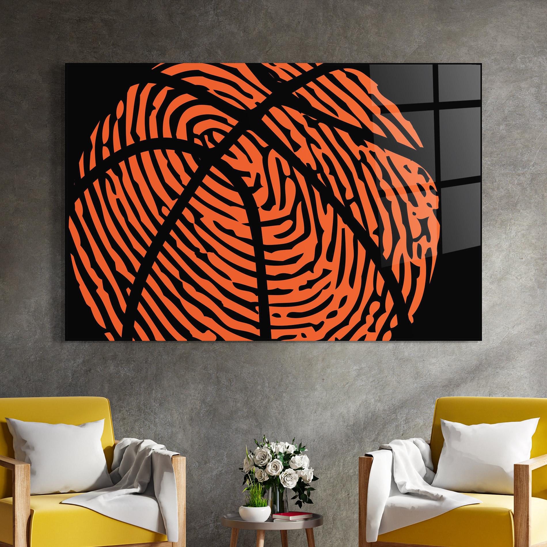 Стъклена картина Fingerprint Basketball mockup 4