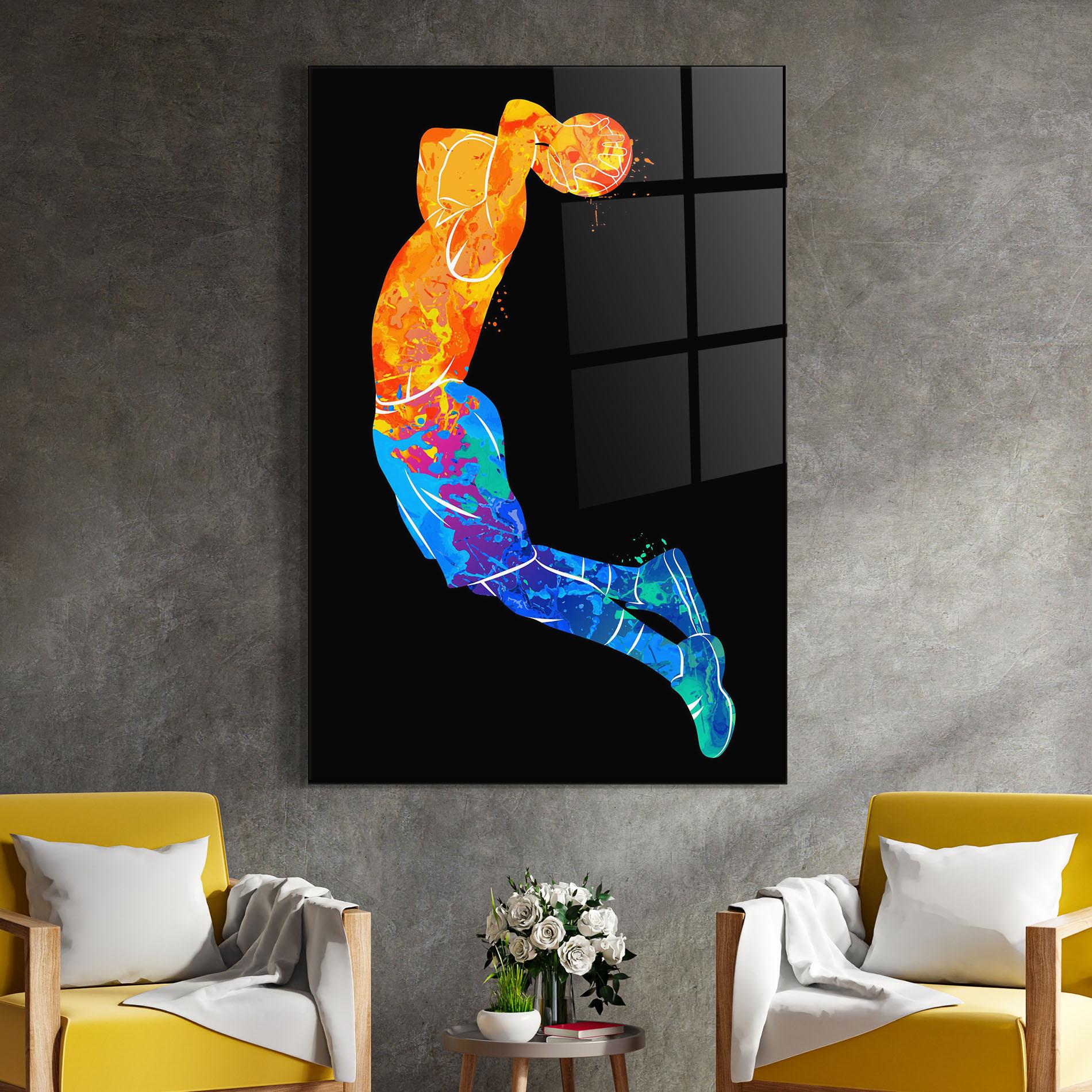 Стъклена картина Blue Orange Basket mockup 4