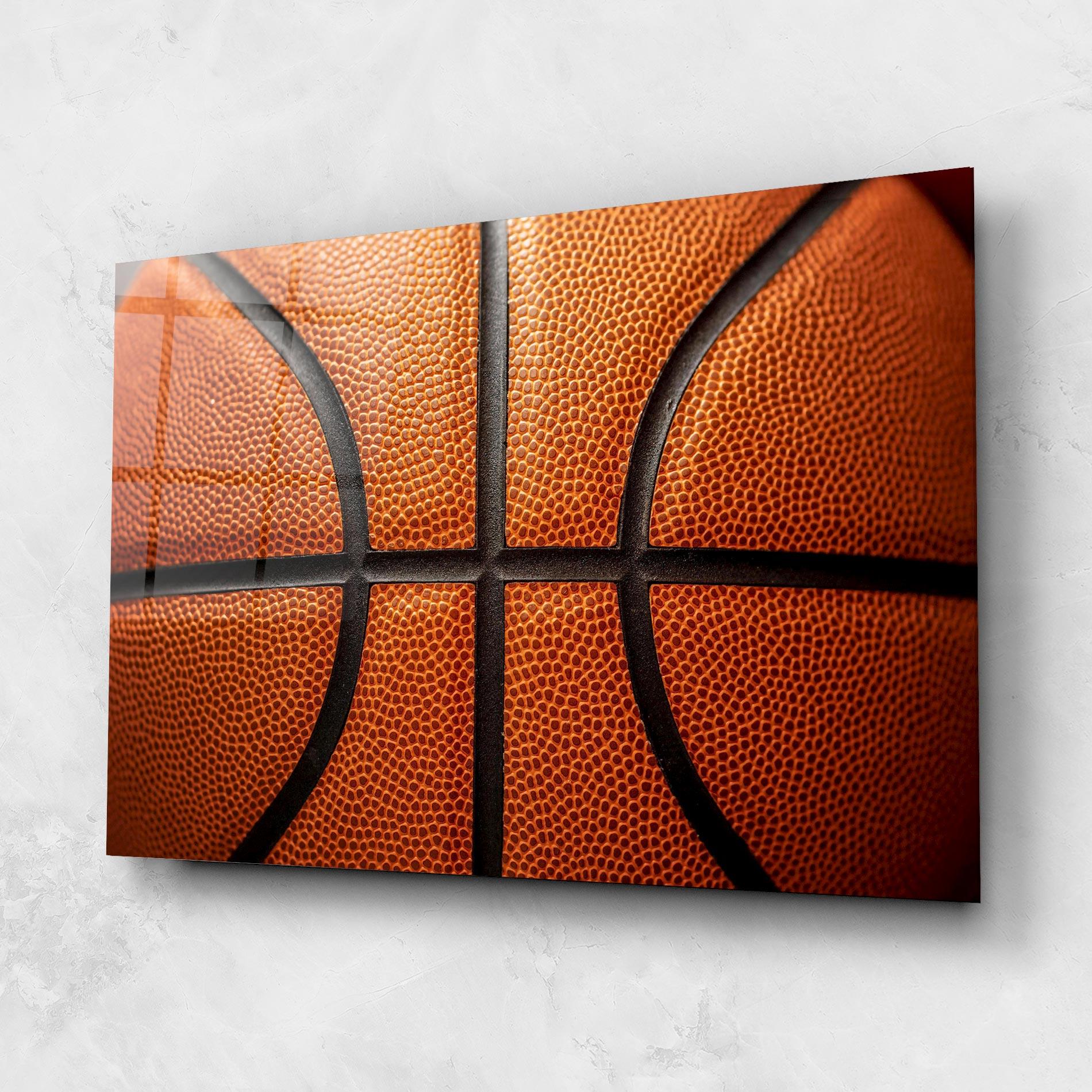 Стъклена картина Close Up Leather Basketball mockup 1