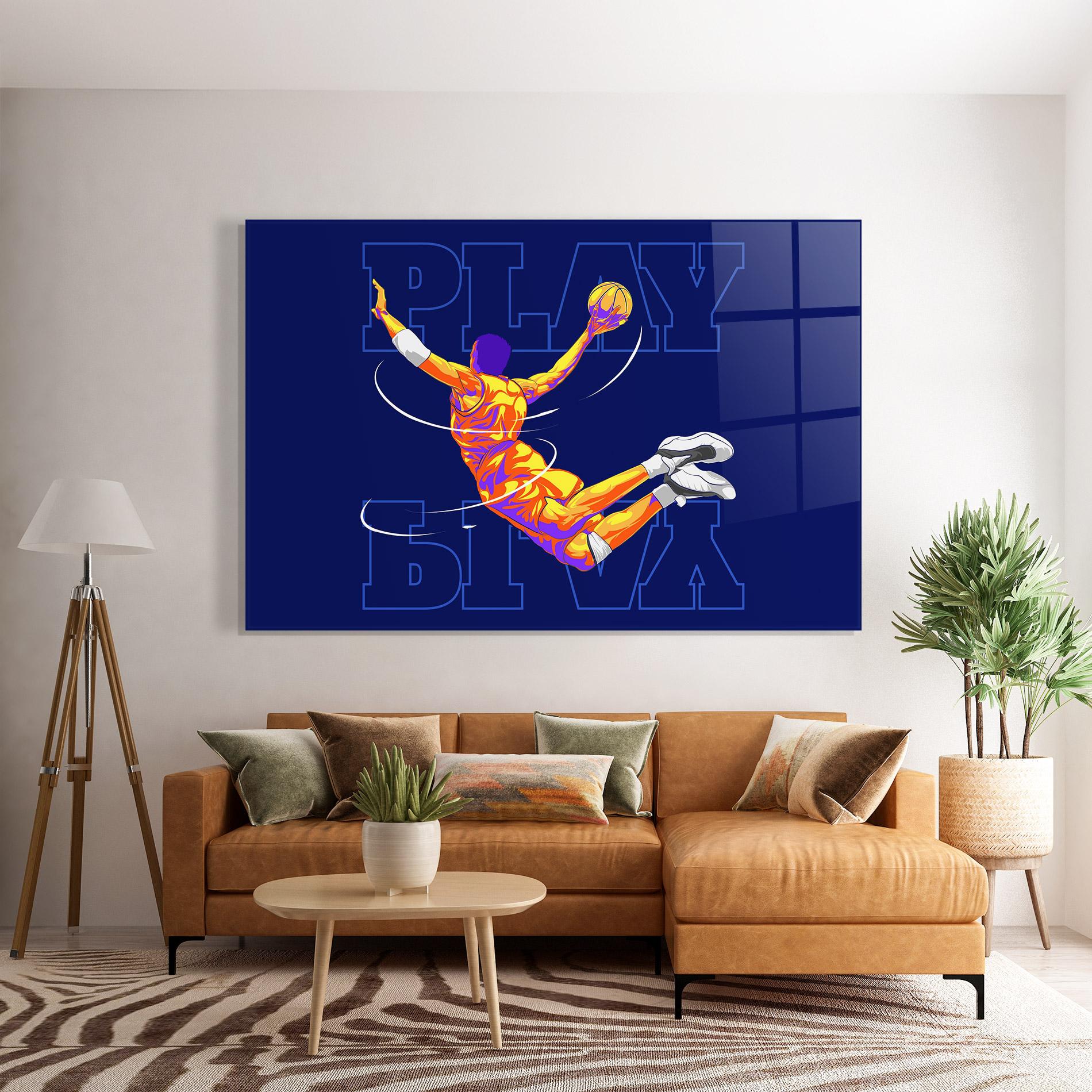 Стъклена картина Basketball Blue mockup 7