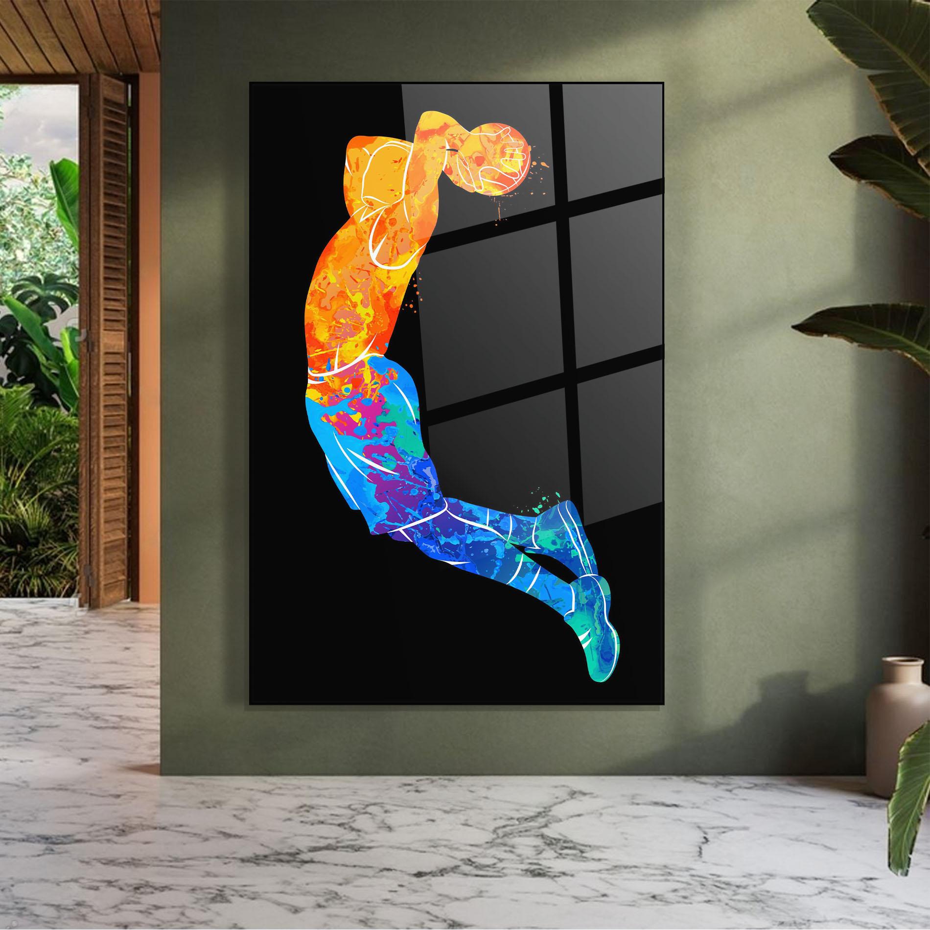 Стъклена картина Blue Orange Basket mockup 7