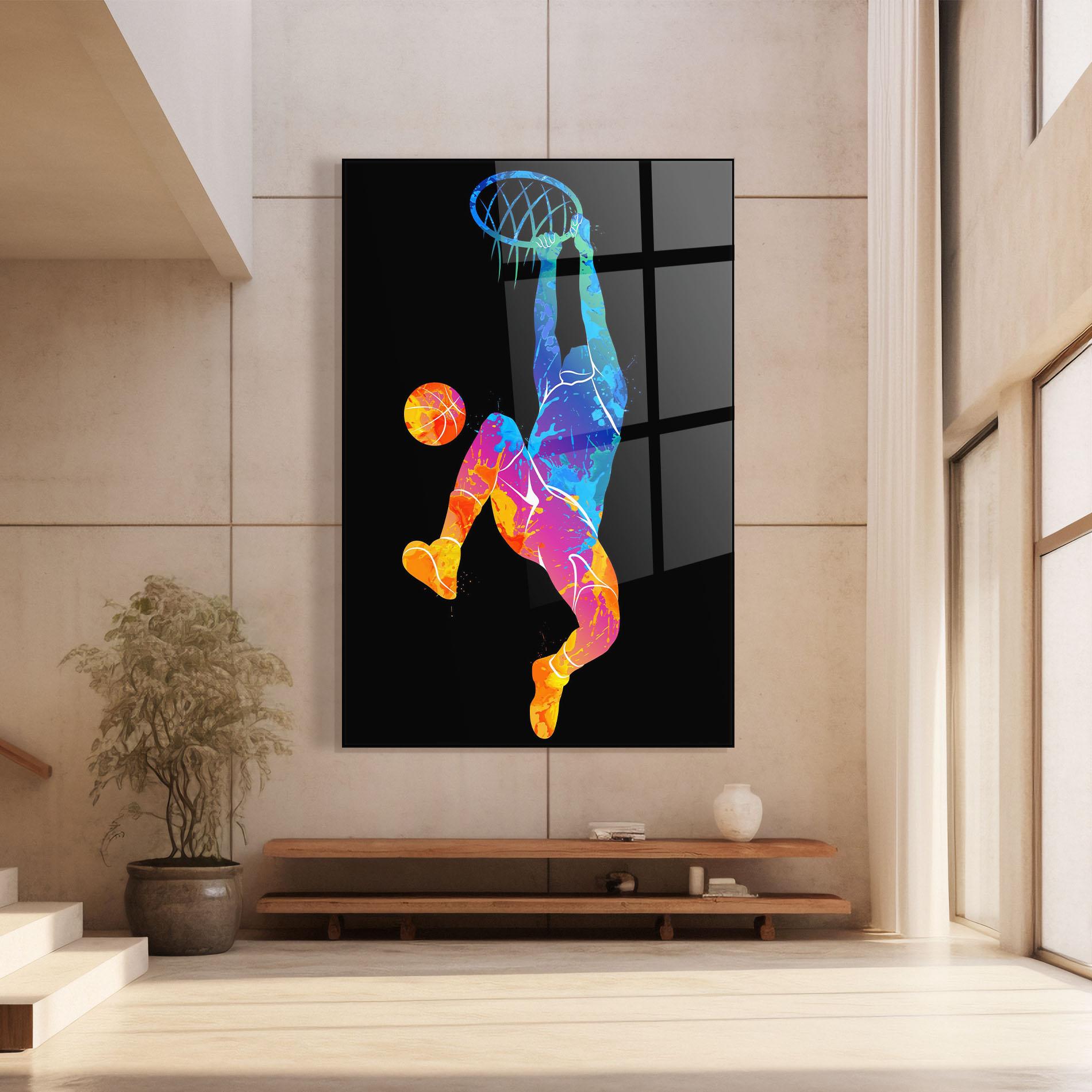 Стъклена картина Blue Basket Hoop mockup 8