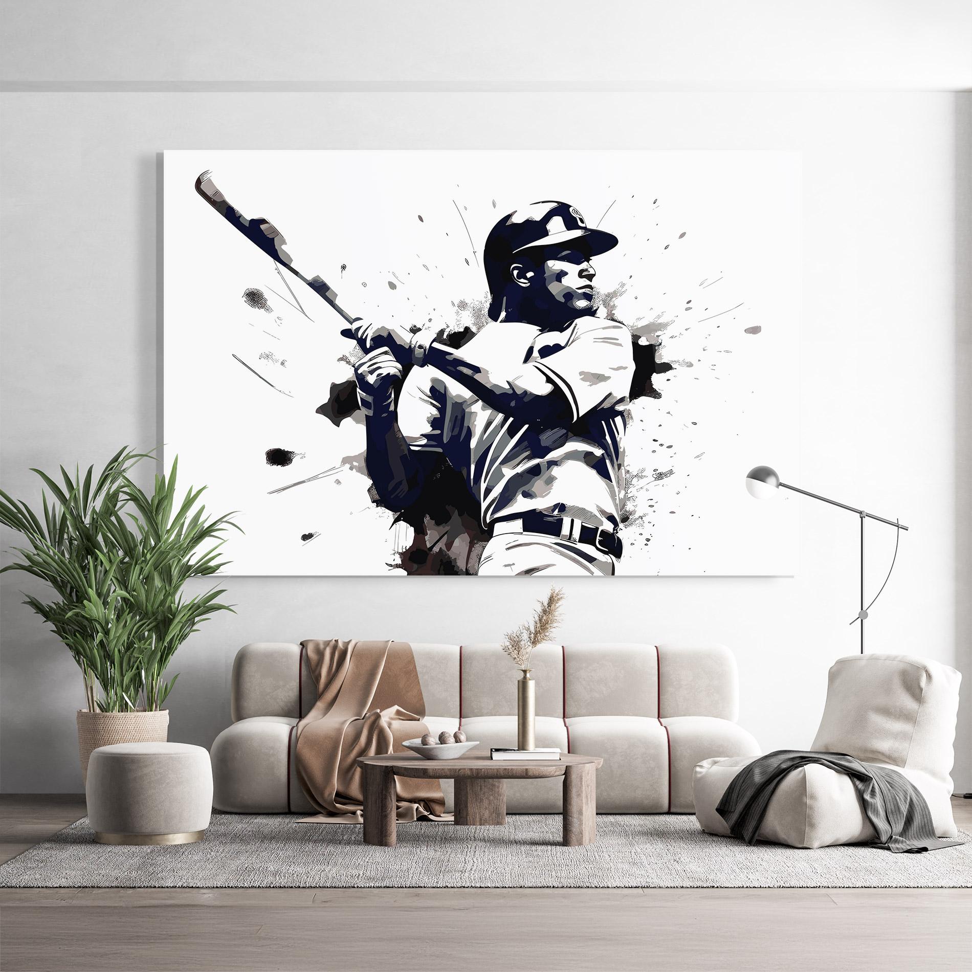 Стъклена картина Baseball Grey Art mockup 9