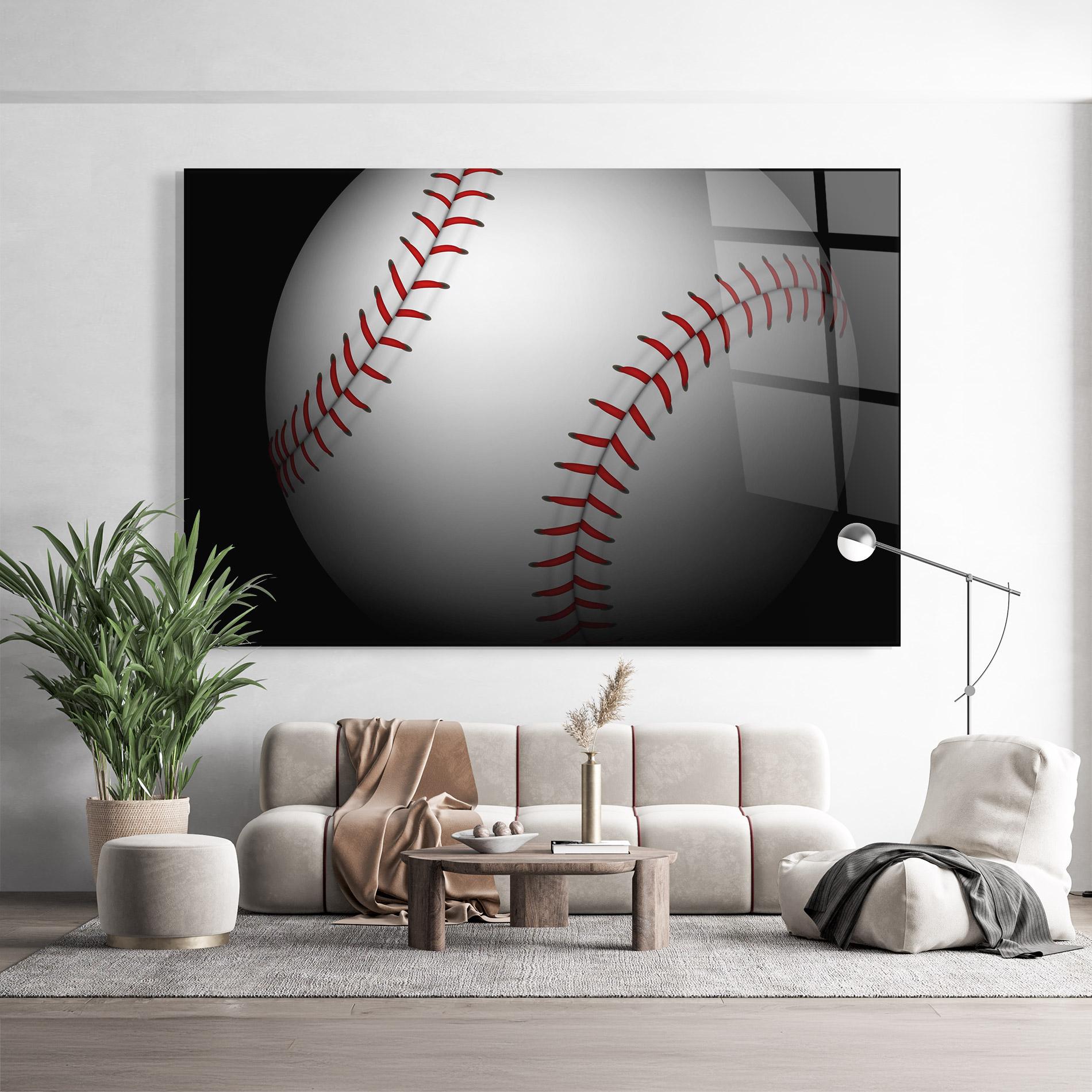 Стъклена картина Close Up Baseball mockup 9
