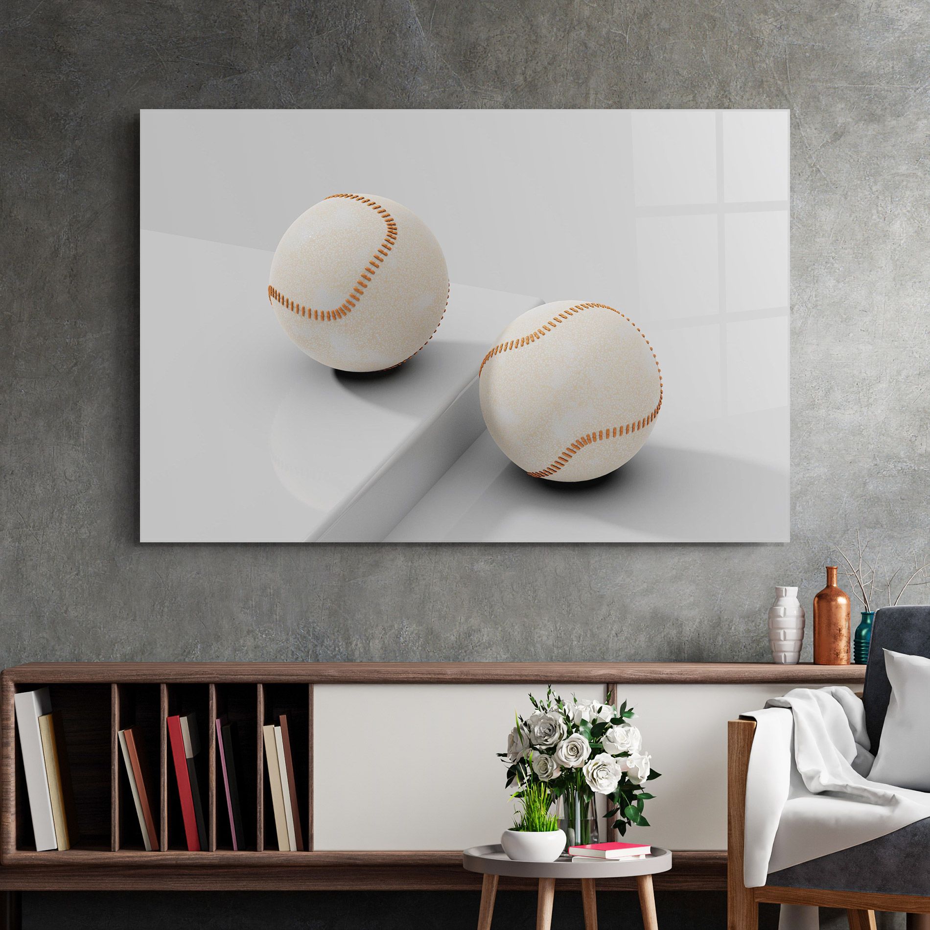 Baseball Ball On White mockup 2