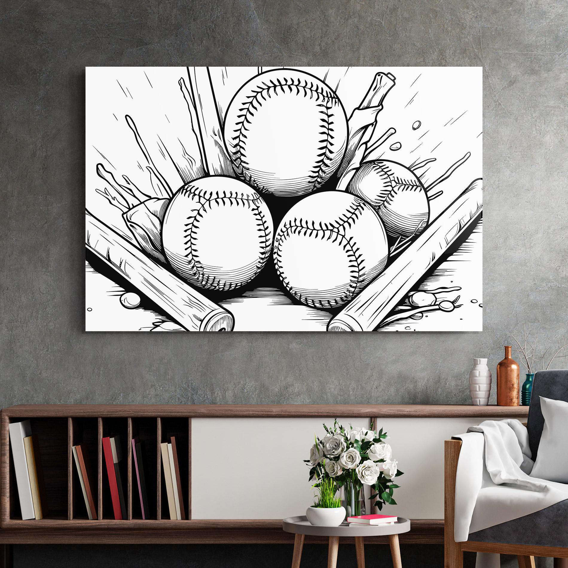 Стъклена картина Big Baseball Ball mockup 2