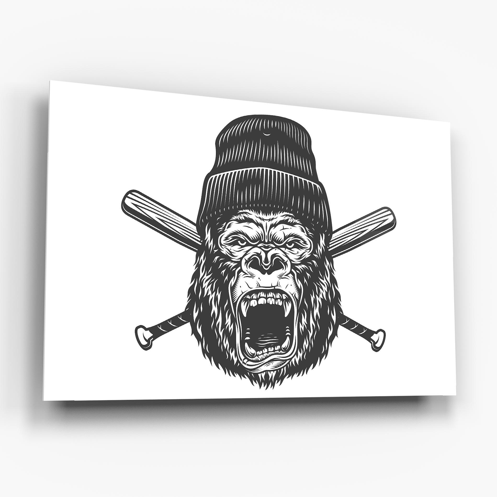 Стъклена картина Baseball Gorilla mockup 6
