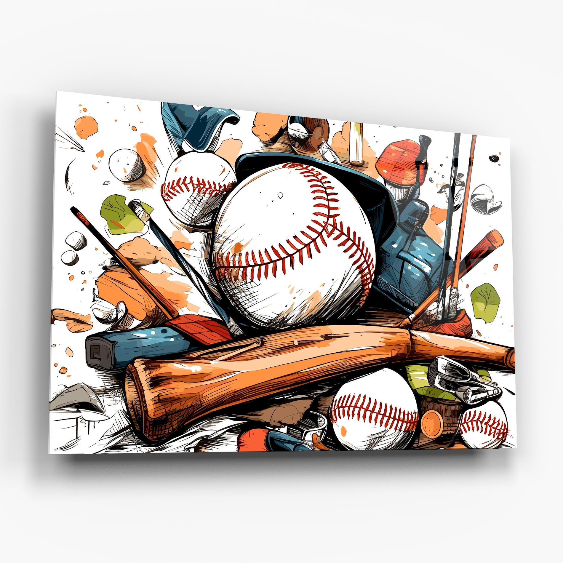 Стъклена картина Baseball Trash mockup 6