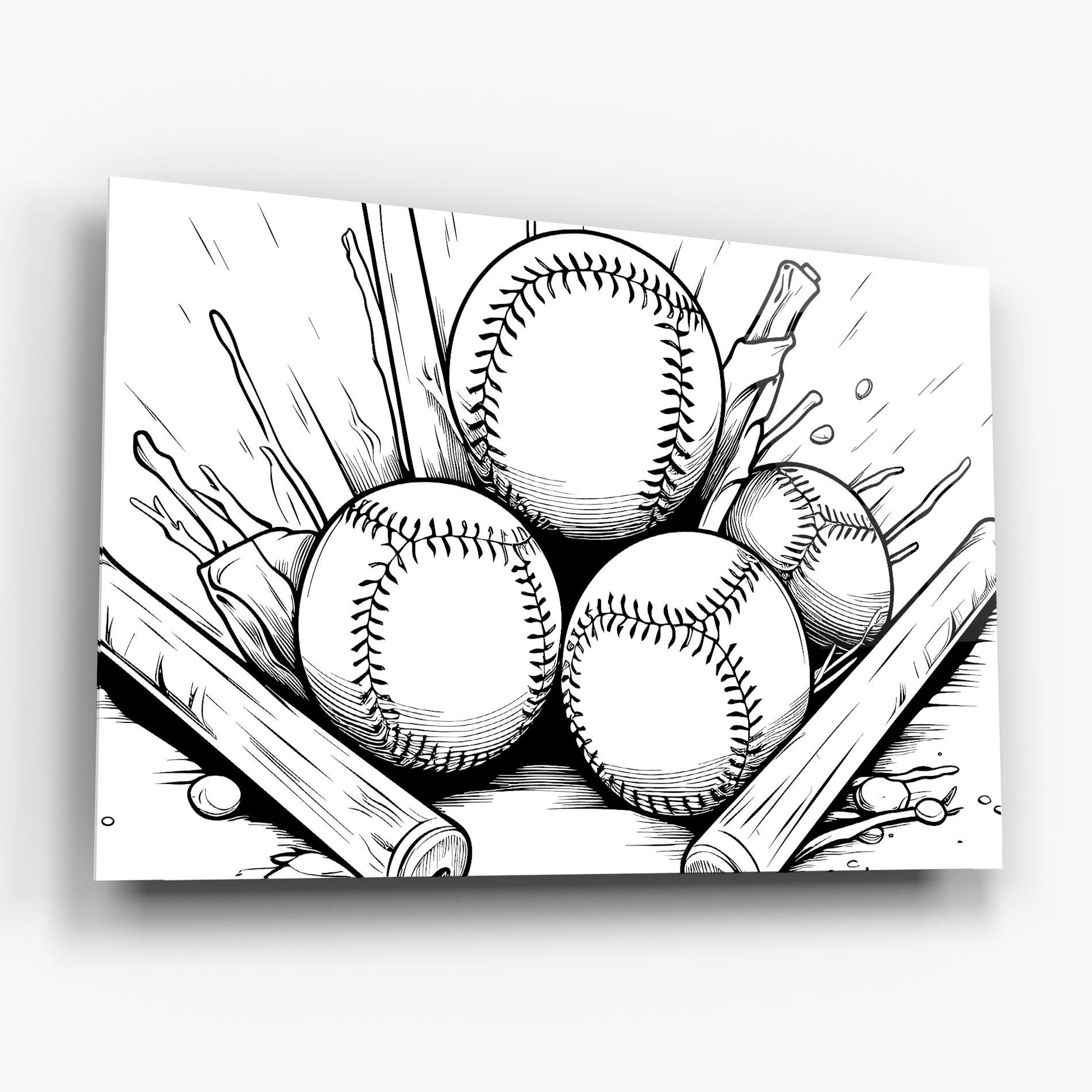 Стъклена картина Big Baseball Ball mockup 6