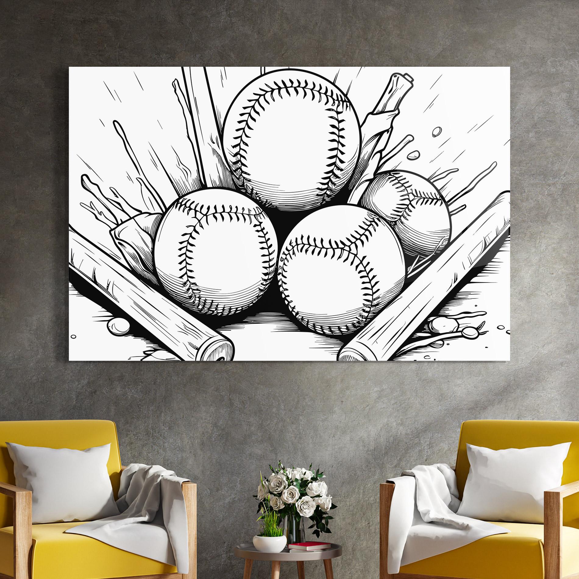 Стъклена картина Big Baseball Ball mockup 4