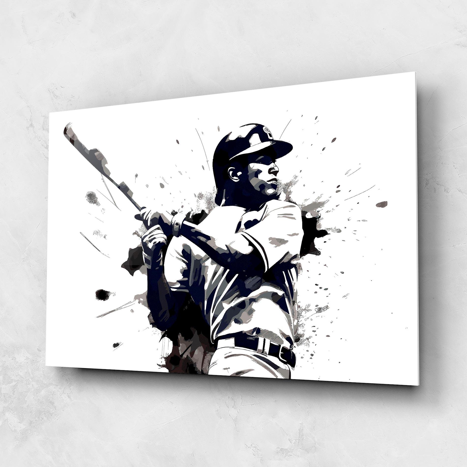 Стъклена картина Baseball Grey Art mockup 1