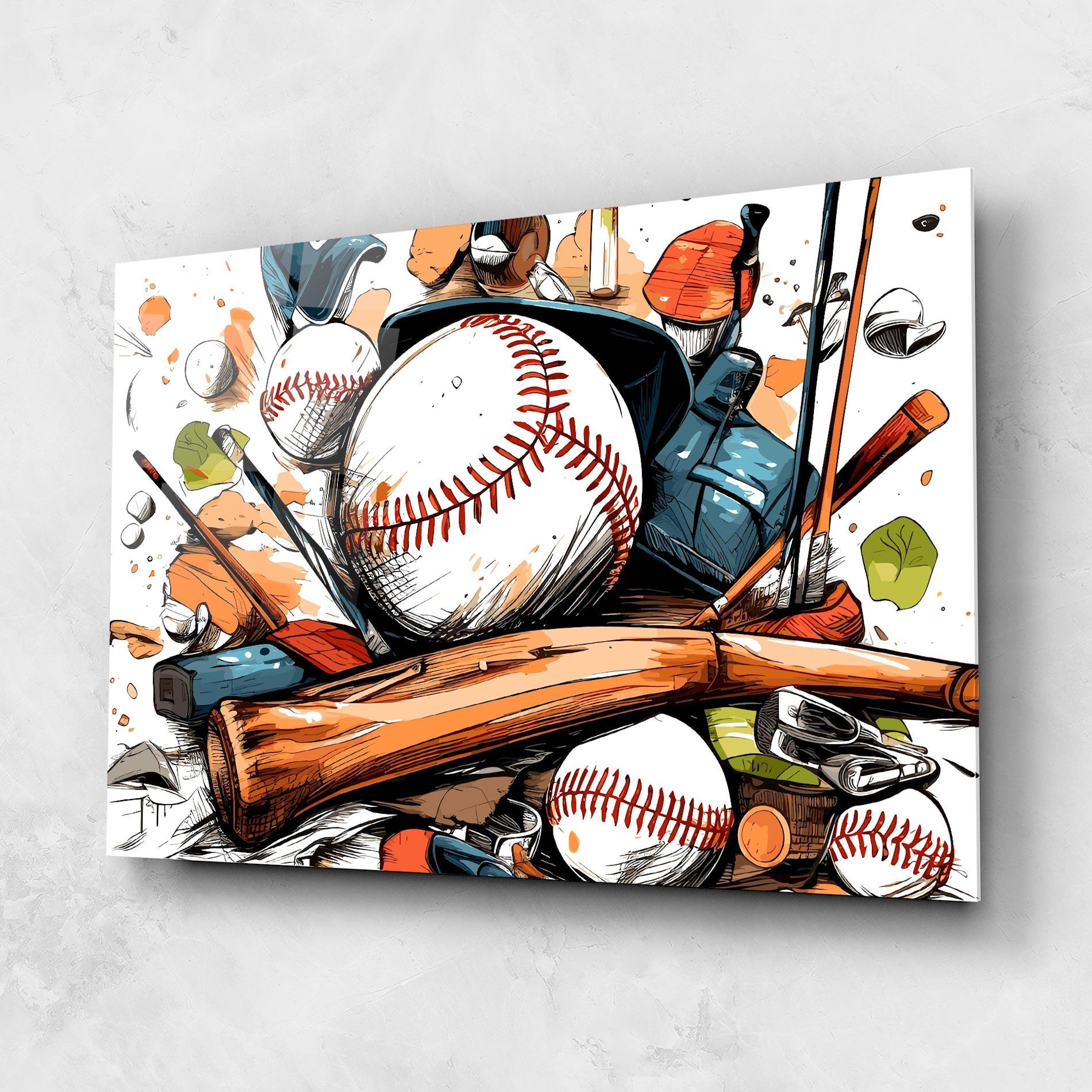 Стъклена картина Baseball Trash mockup 1