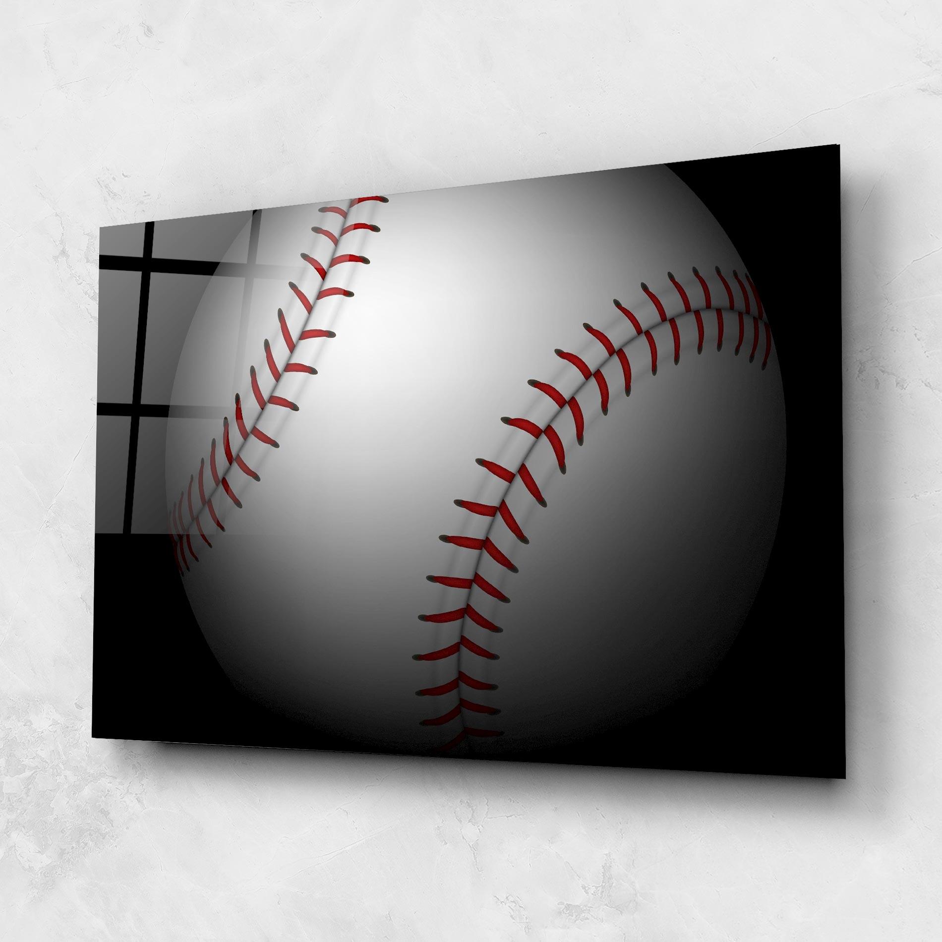 Стъклена картина Close Up Baseball mockup 1
