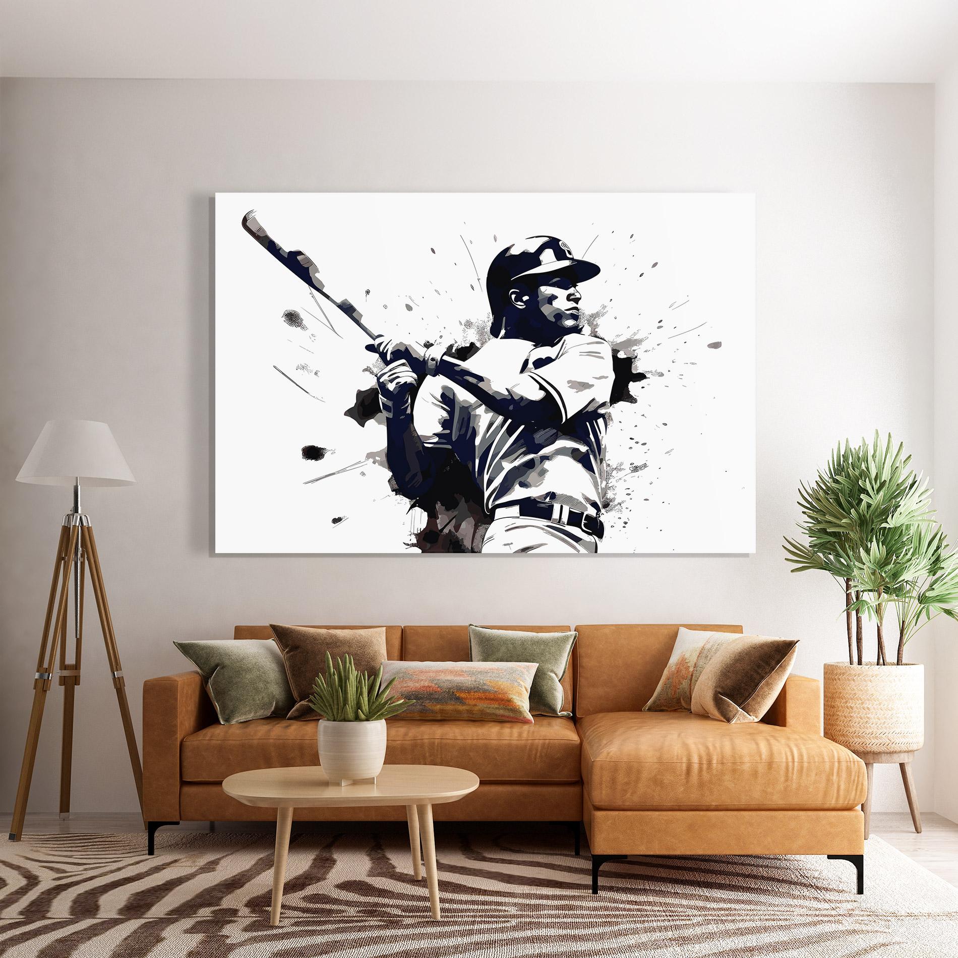 Стъклена картина Baseball Grey Art mockup 7