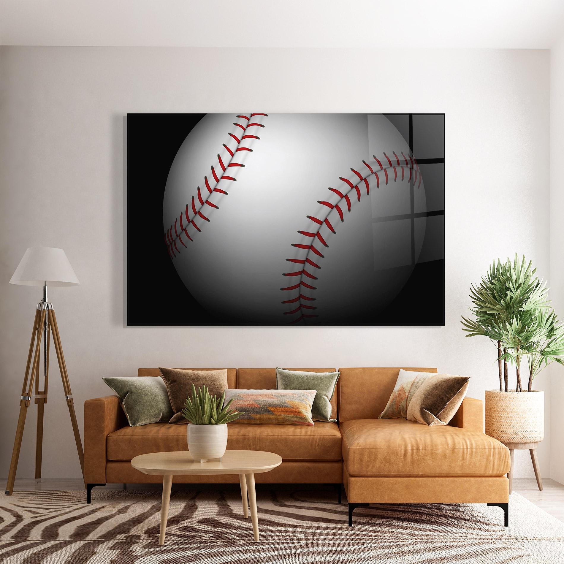 Стъклена картина Close Up Baseball mockup 7