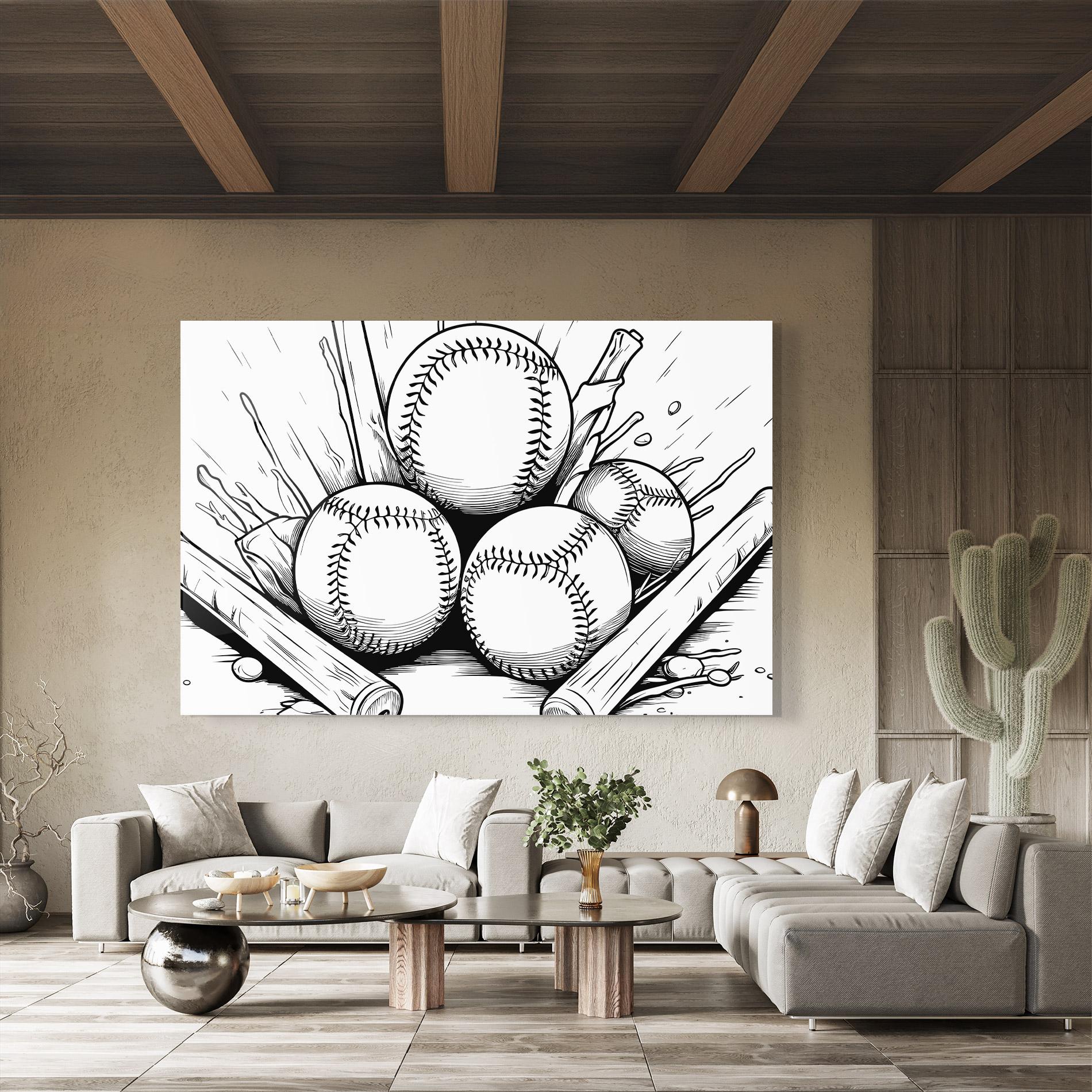 Стъклена картина Big Baseball Ball mockup 8