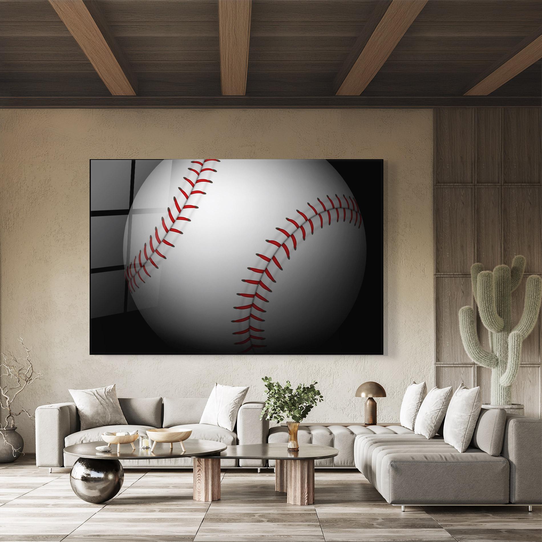 Стъклена картина Close Up Baseball mockup 8